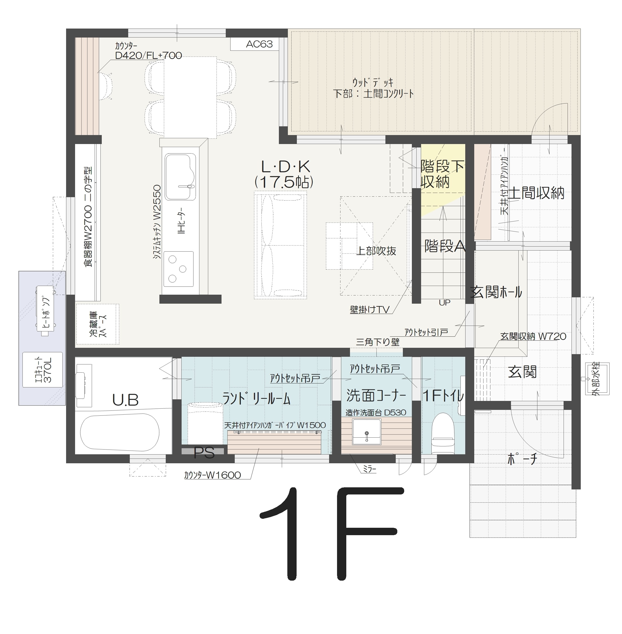 新潟市北区新崎A 建売住宅 2980万円 見取り図:1階