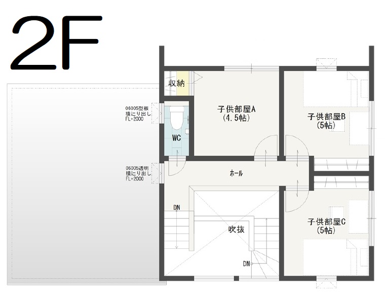 板野郡藍住町D 建売住宅 3,277万円 見取り図:2階