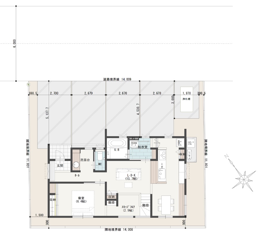 板野郡藍住町Ｄ　建売住宅　3,277万円 見取り図：建物配置図