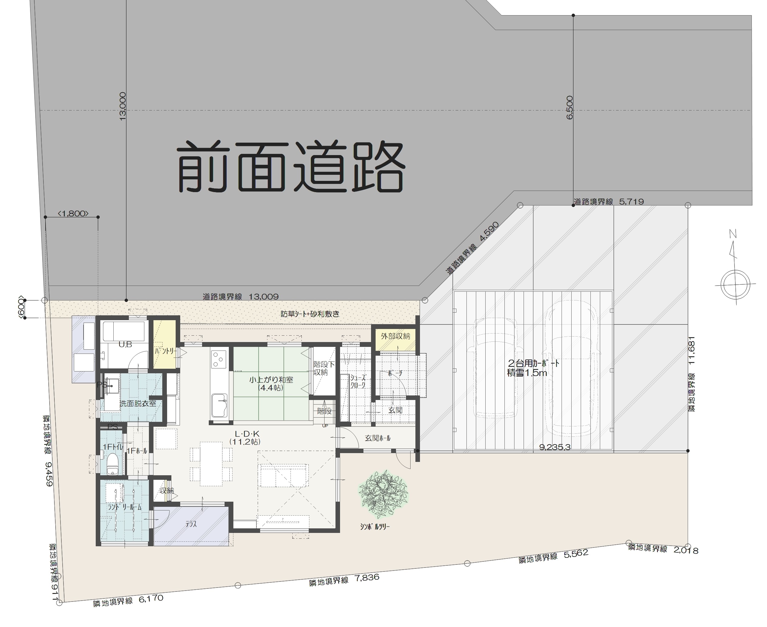 上越市東本町A　建売住宅　2992万円 見取り図：建物配置図