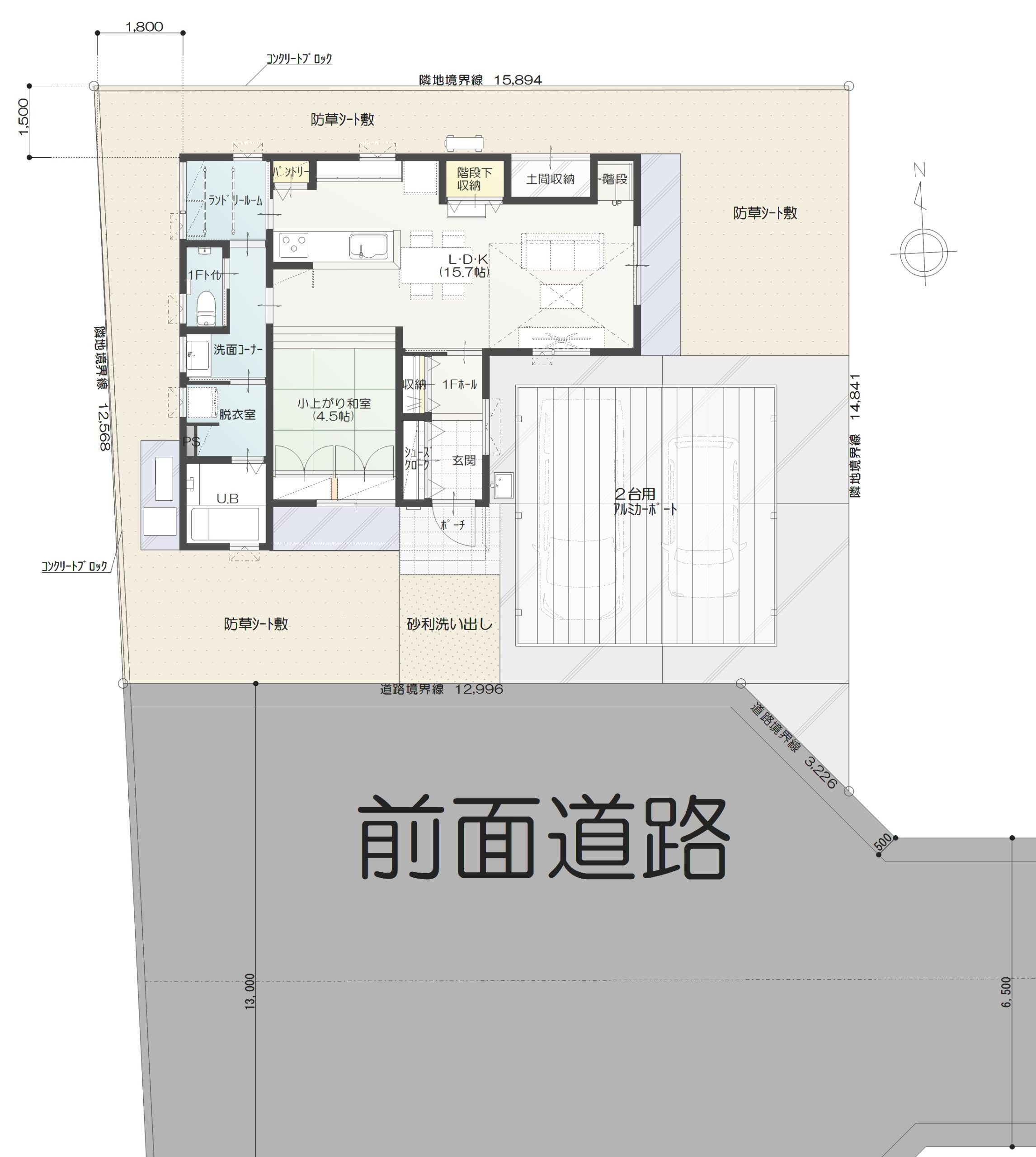 上越市東本町B 建売住宅 2999万円 見取り図:建物配置図
