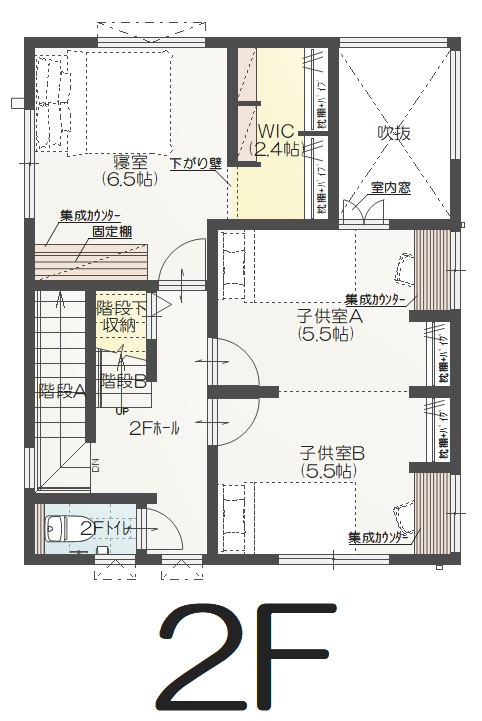 新潟市中央区山二ツA 建売住宅 3280万円 見取り図:2階