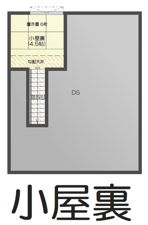 新潟市中央区山二ツA 建売住宅 3280万円 見取り図:小屋裏