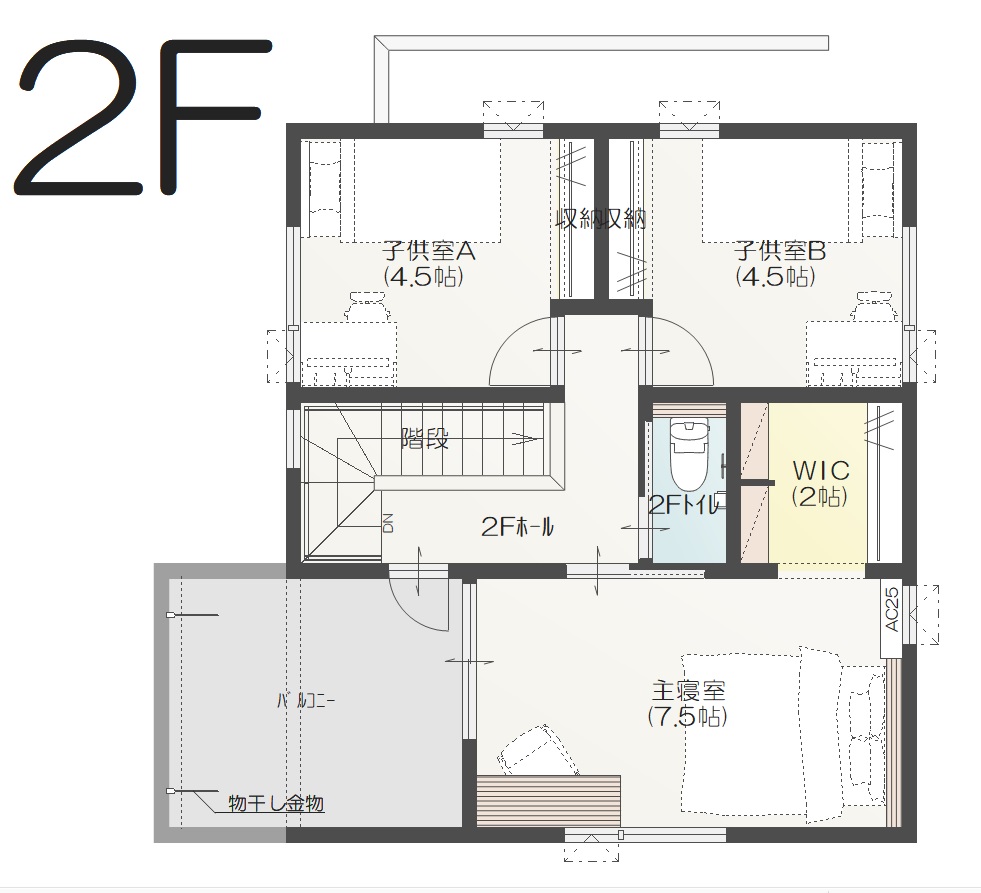 伊予郡松前町西古泉A 建売住宅 3,620万円 見取り図:2階