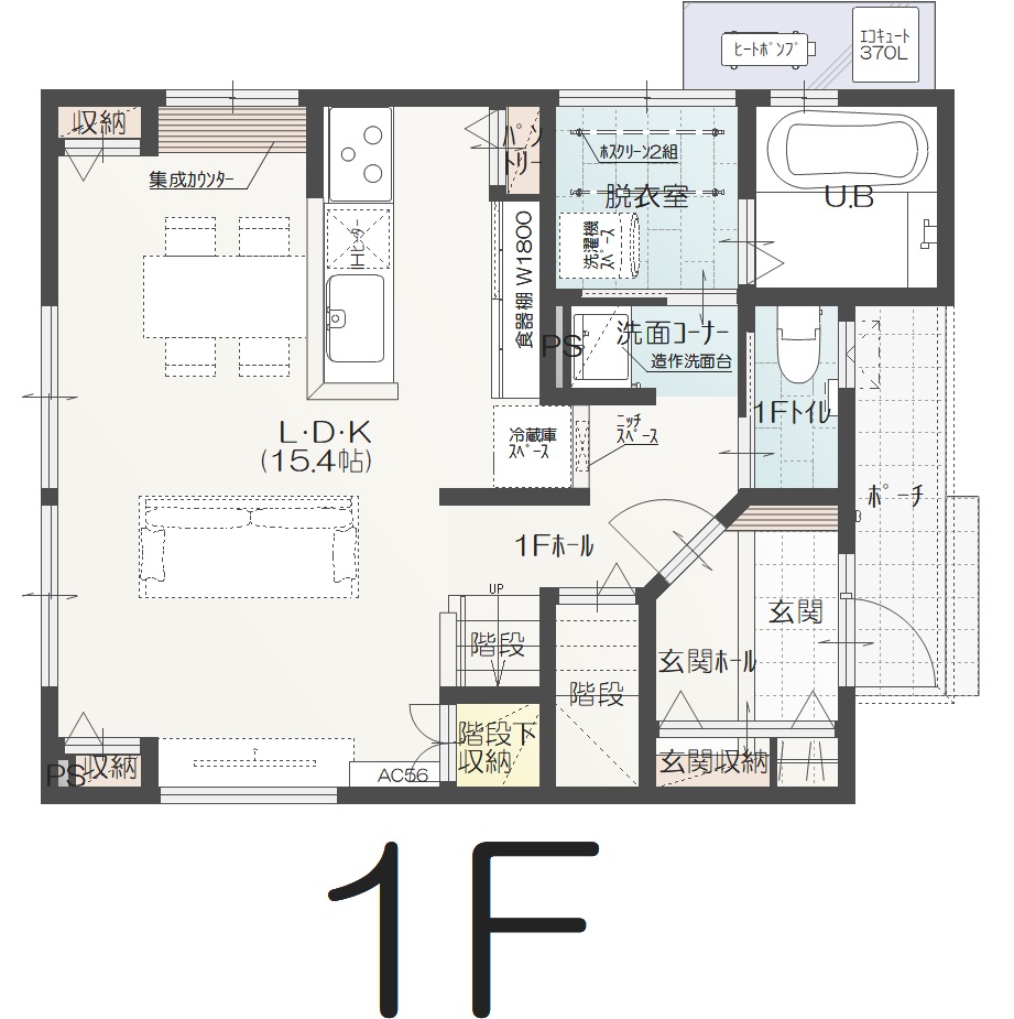 野々市市本町B 建売住宅 3,430万円 見取り図:1階