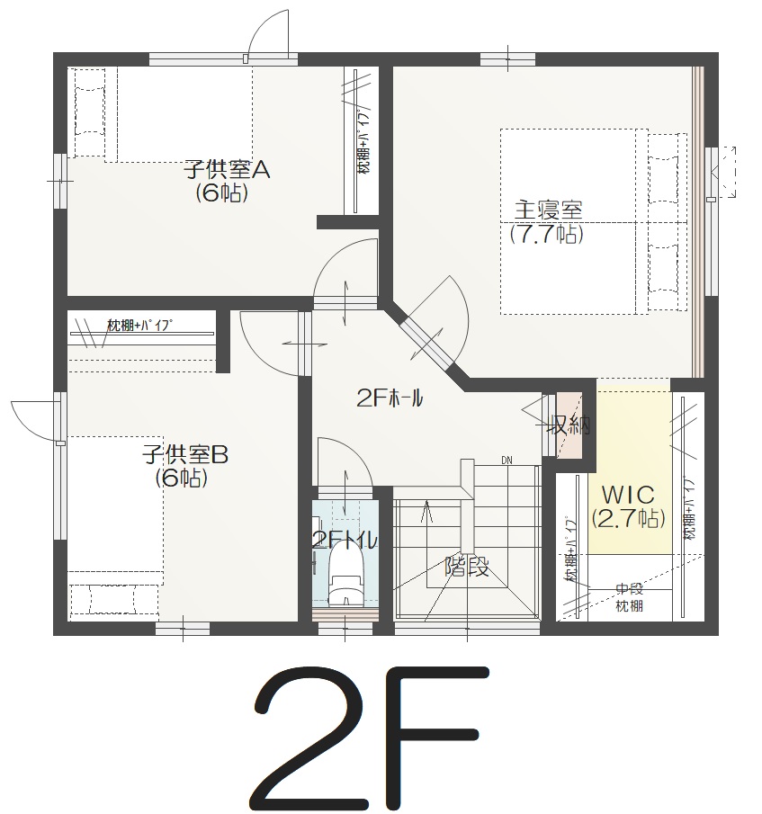 野々市市本町B 建売住宅 3,430万円 見取り図:2階