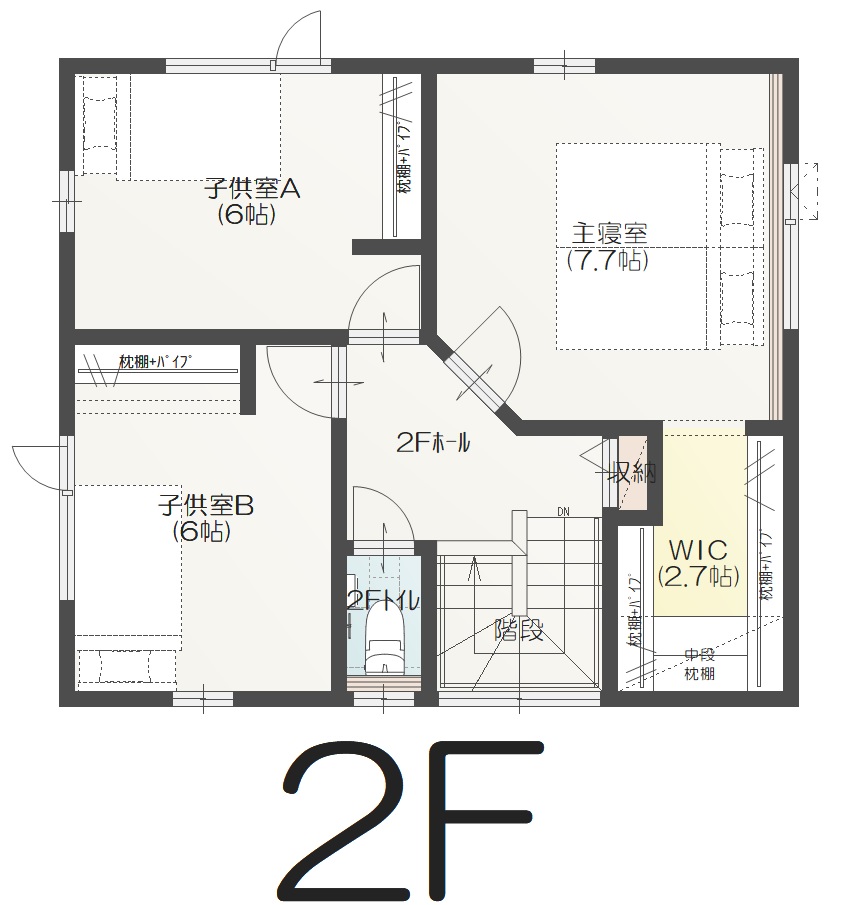 野々市市本町Ｂ　建売住宅　	3,190万円 見取り図：２階