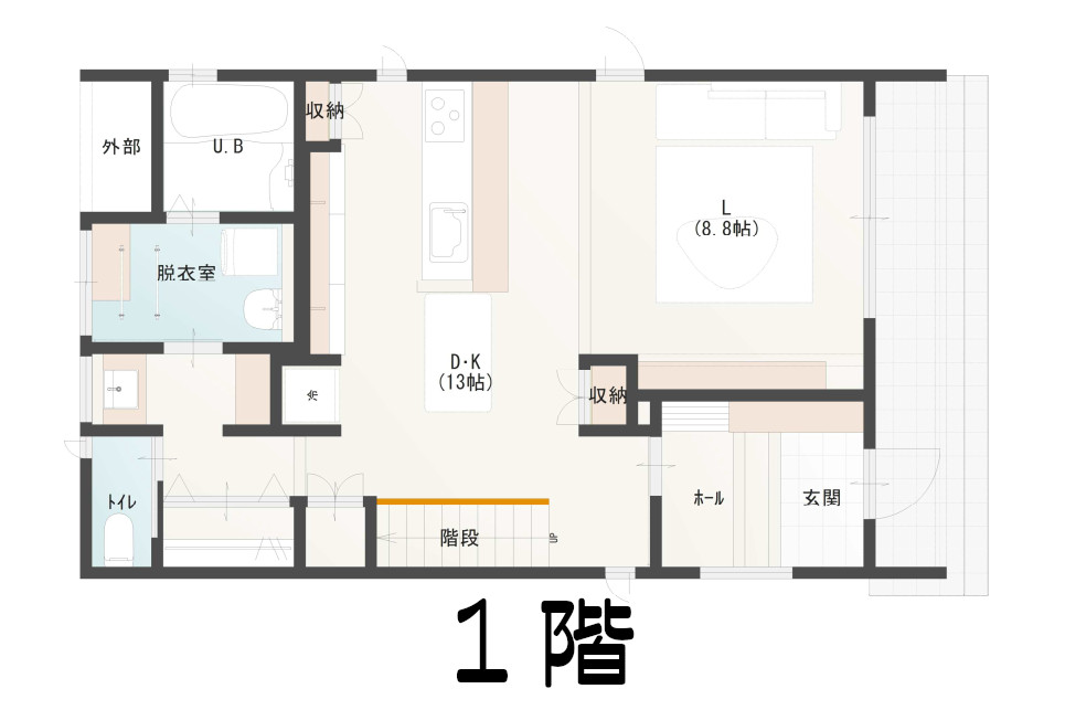 新発田市舟入町Ａ　建売住宅　3498万円 見取り図：１階