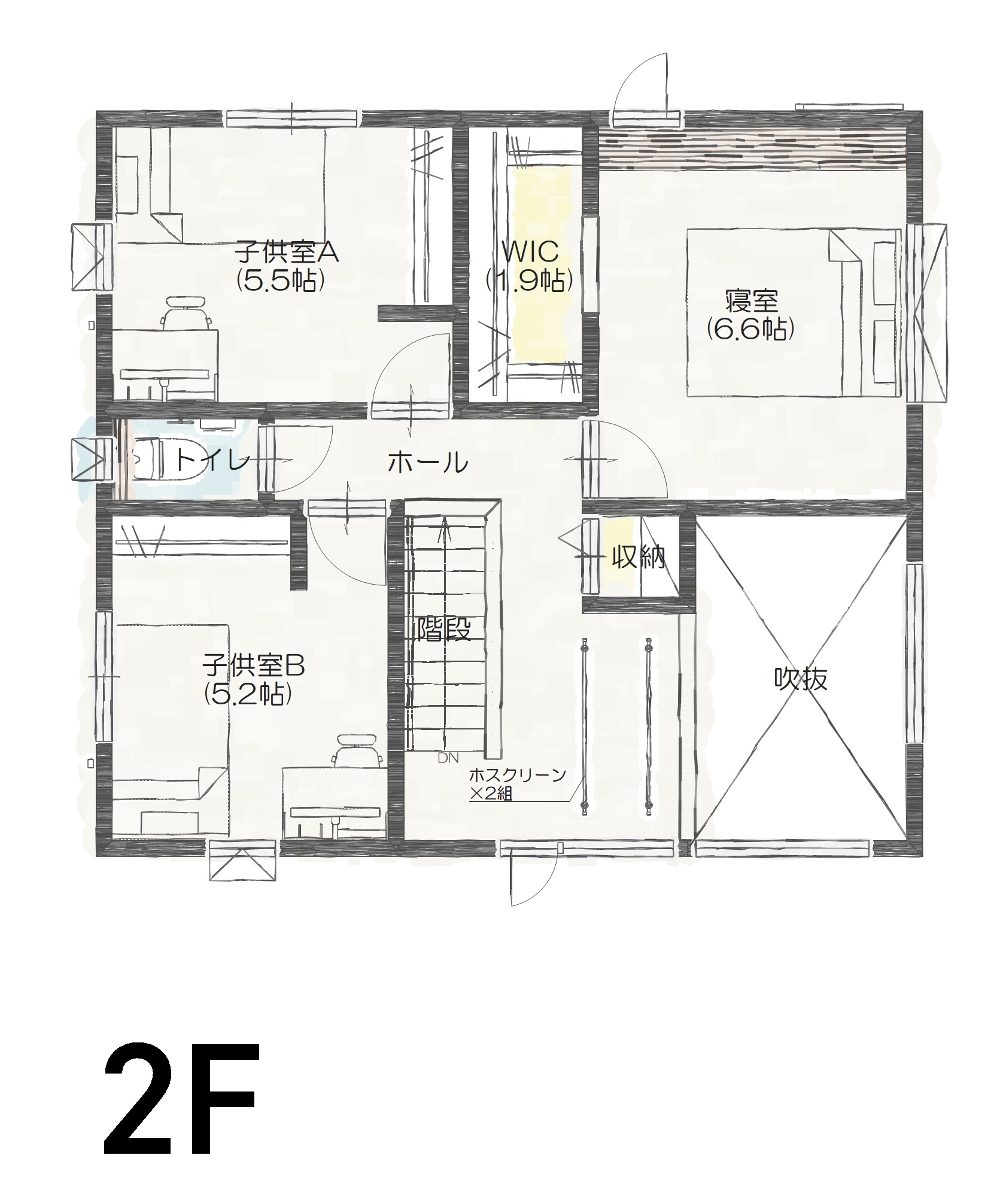 須坂市須坂Ｂ　建売住宅　3,180万円 見取り図：２階