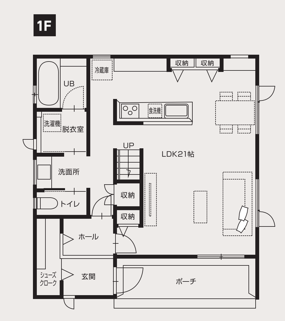須坂市須坂Ｂ　建売住宅　3,310万円 見取り図：１階