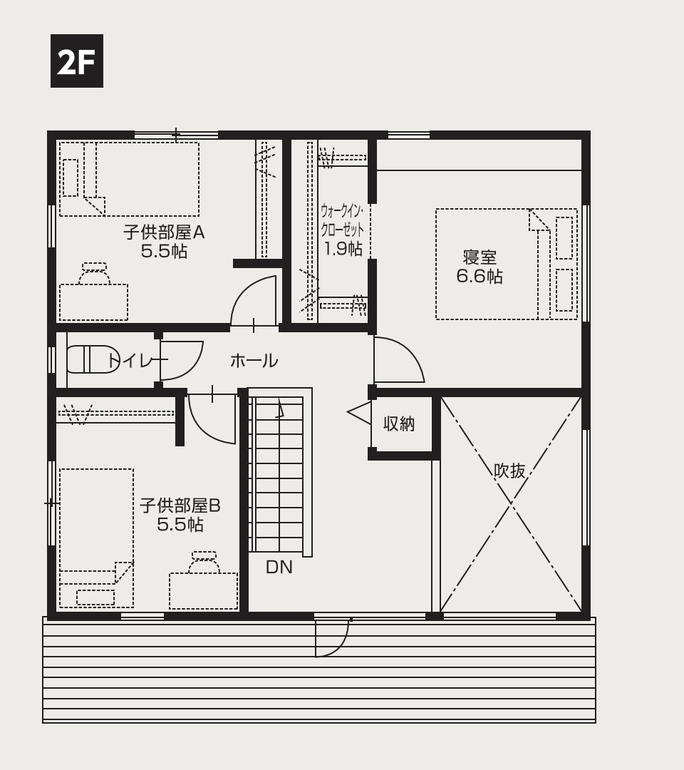 須坂市須坂Ｂ　建売住宅　3,310万円 見取り図：２階