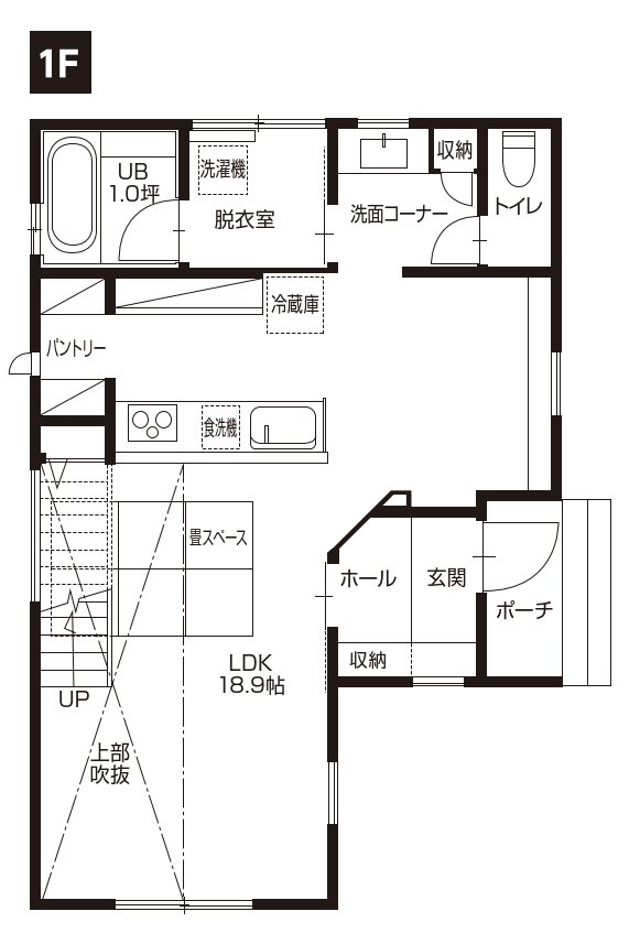 須坂市須坂Ｃ　建売住宅　3,230万円 見取り図：１階