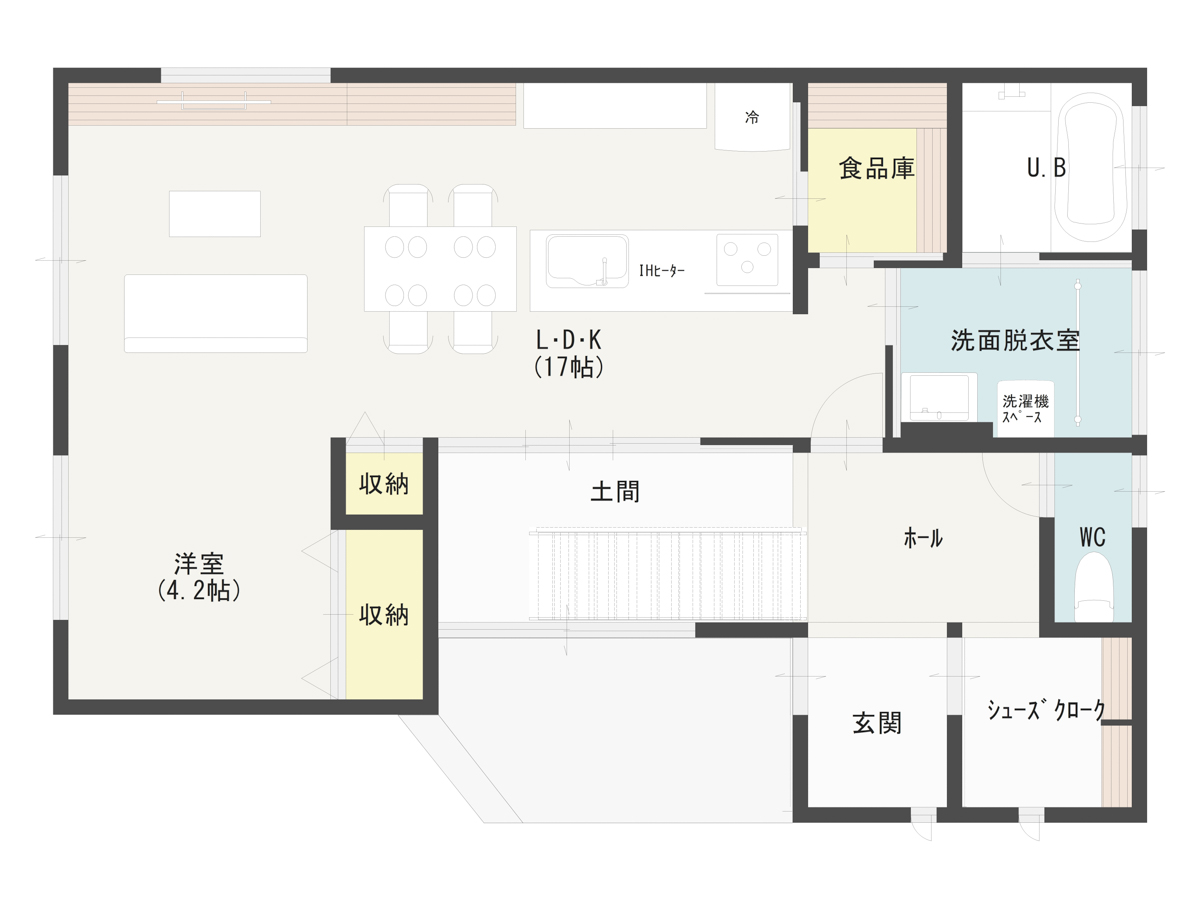 土間のある家の間取り図