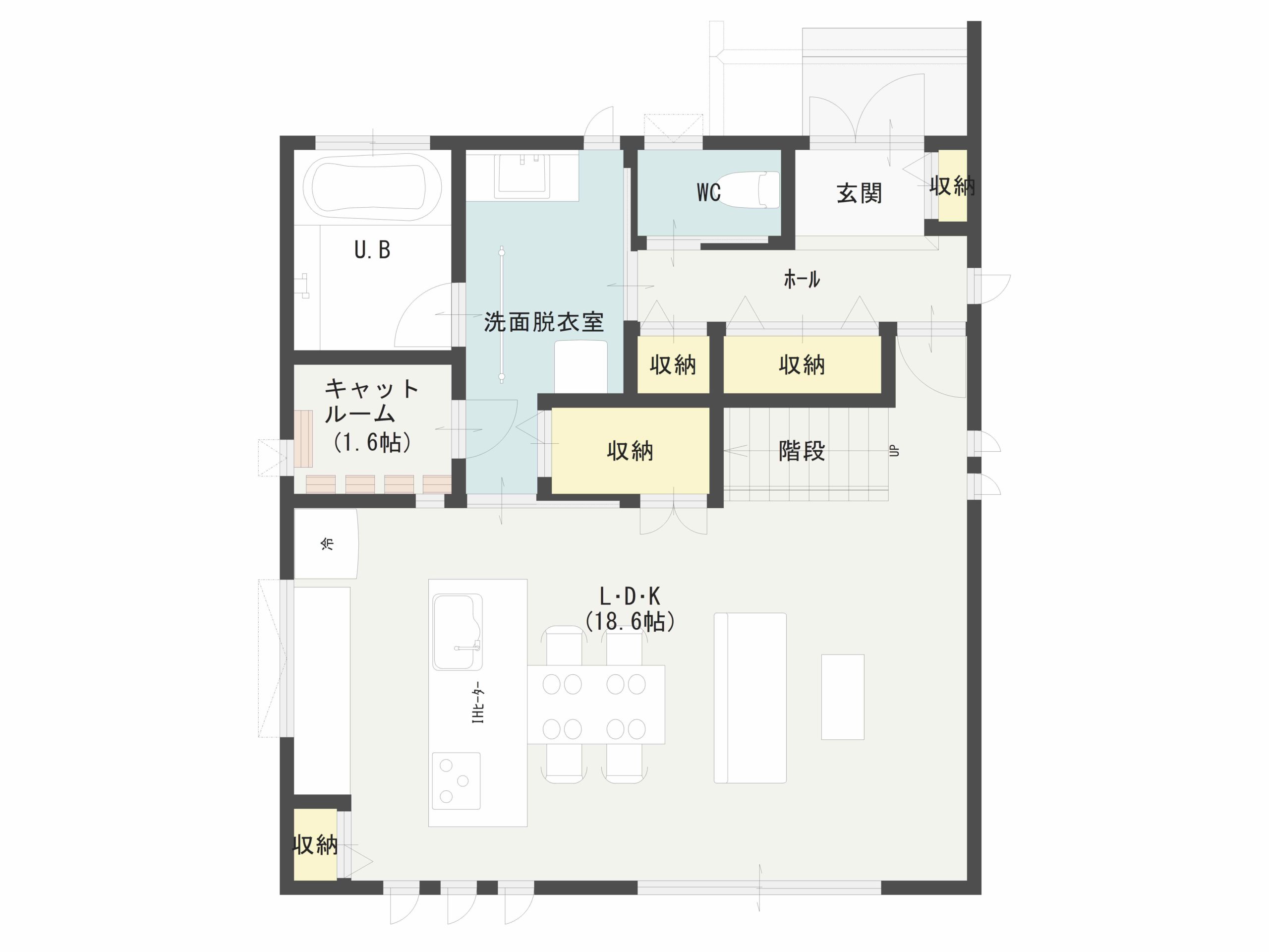 キャットルームのある家の間取り図