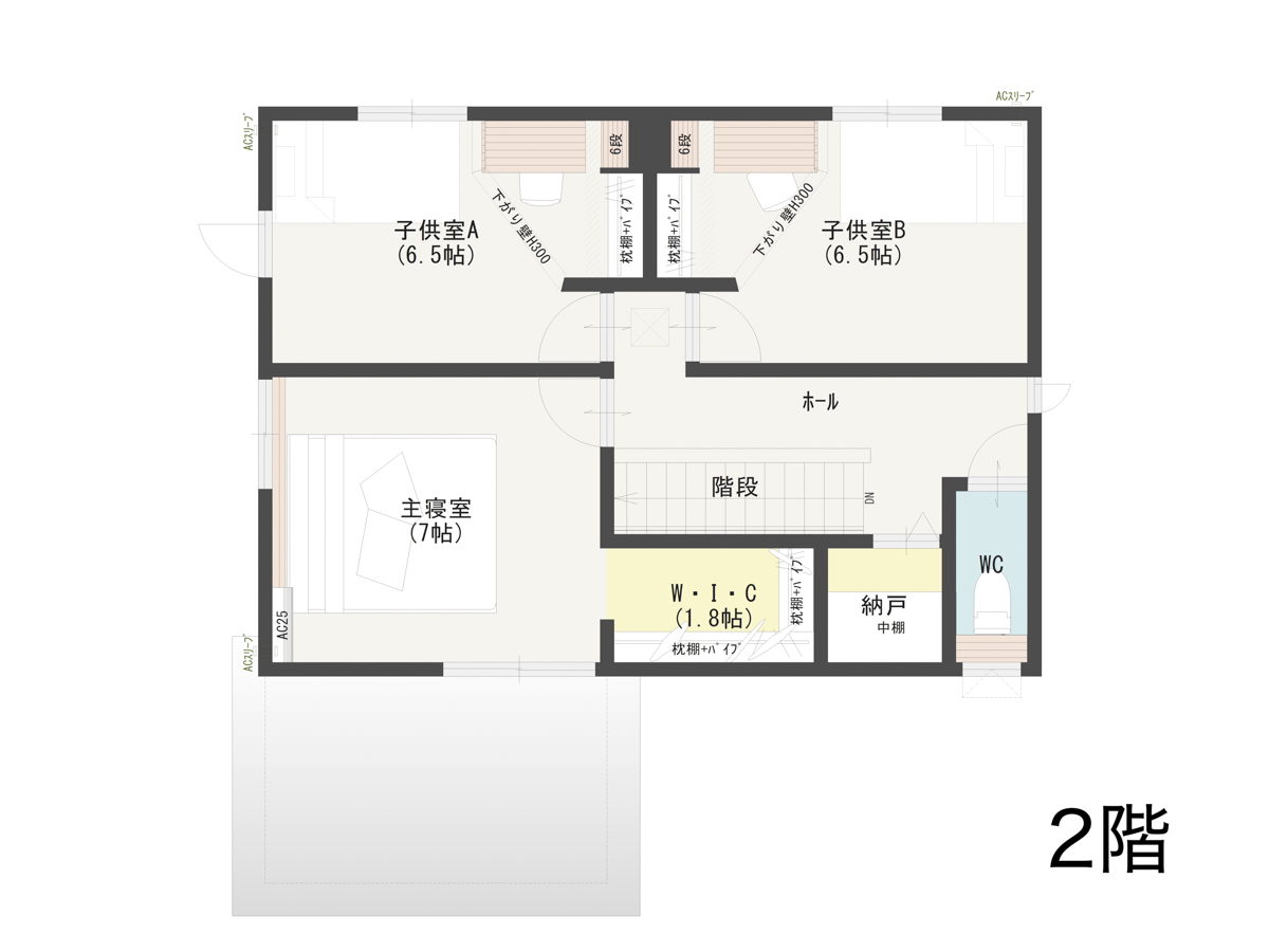 子供部屋の間取り図（2階）