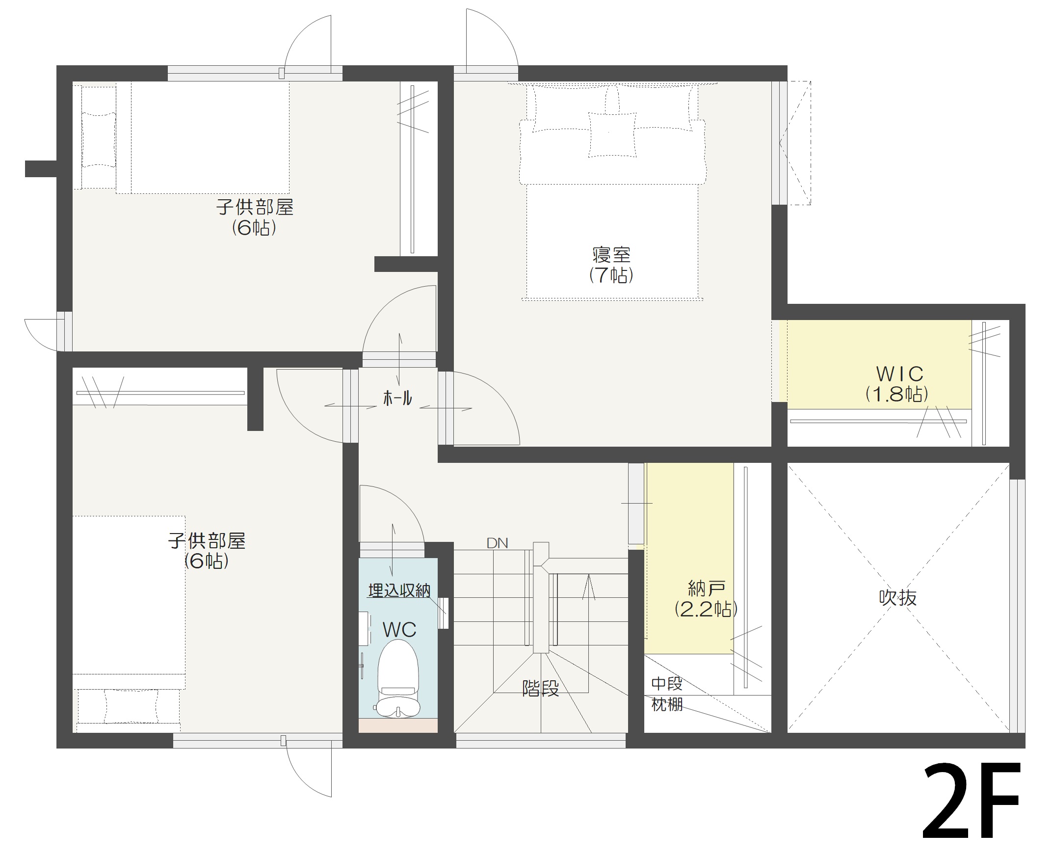 新潟市中央区姥ケ山Ａ　建売住宅　3,850万円 見取り図：２階