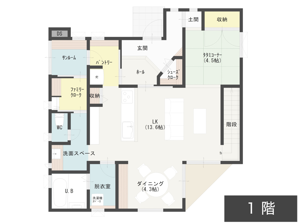 カフェ風の家の間取り図