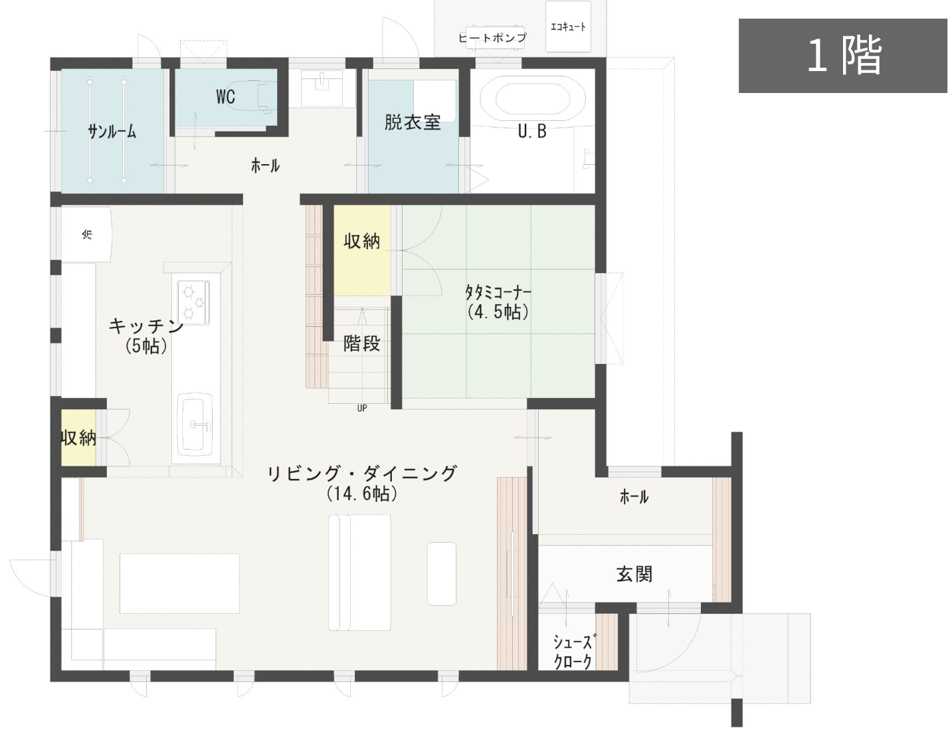 カフェ風の家の間取り図