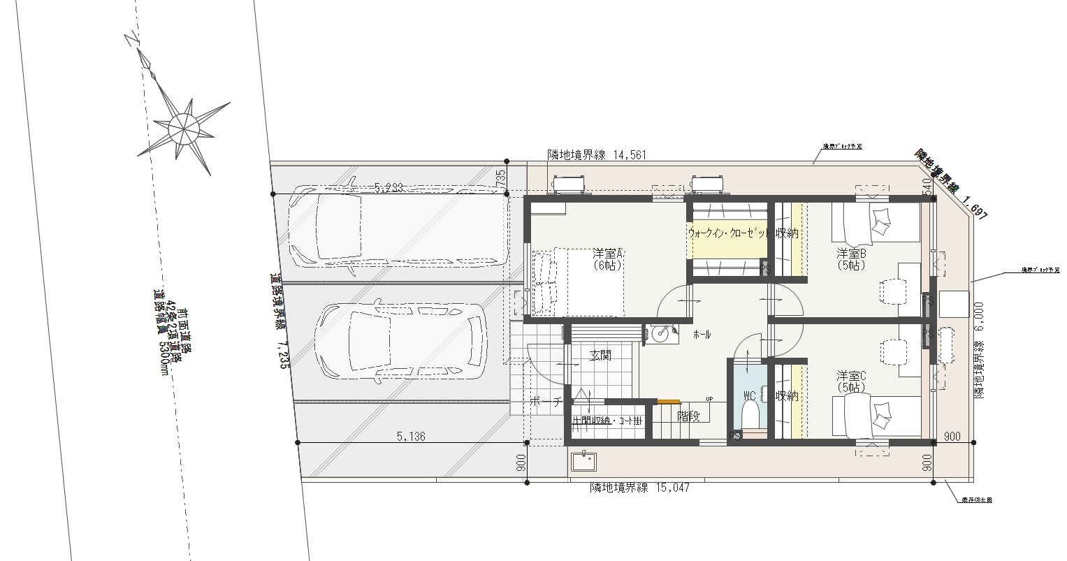 駒ヶ根市Ｄ　建売住宅　2,789万円 見取り図：建物配置図