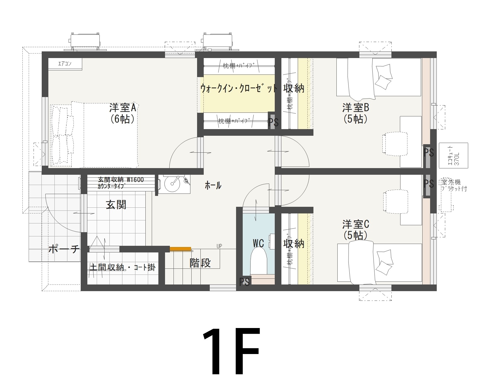 駒ヶ根市Ｄ　建売住宅　2,789万円 見取り図：１階