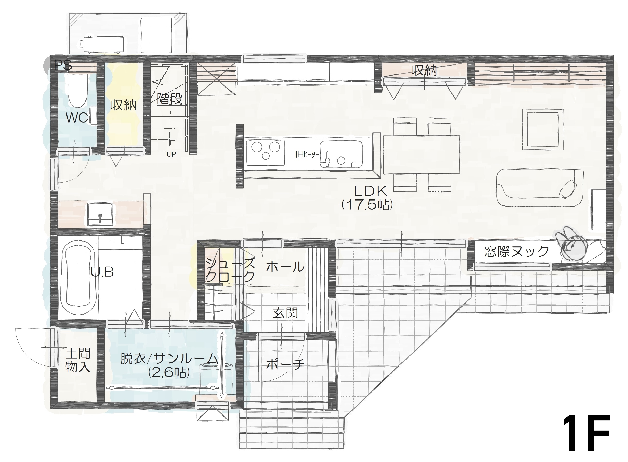 阿賀野市曽郷Ｄ　新築戸建住宅　2,865万円 見取り図：１階