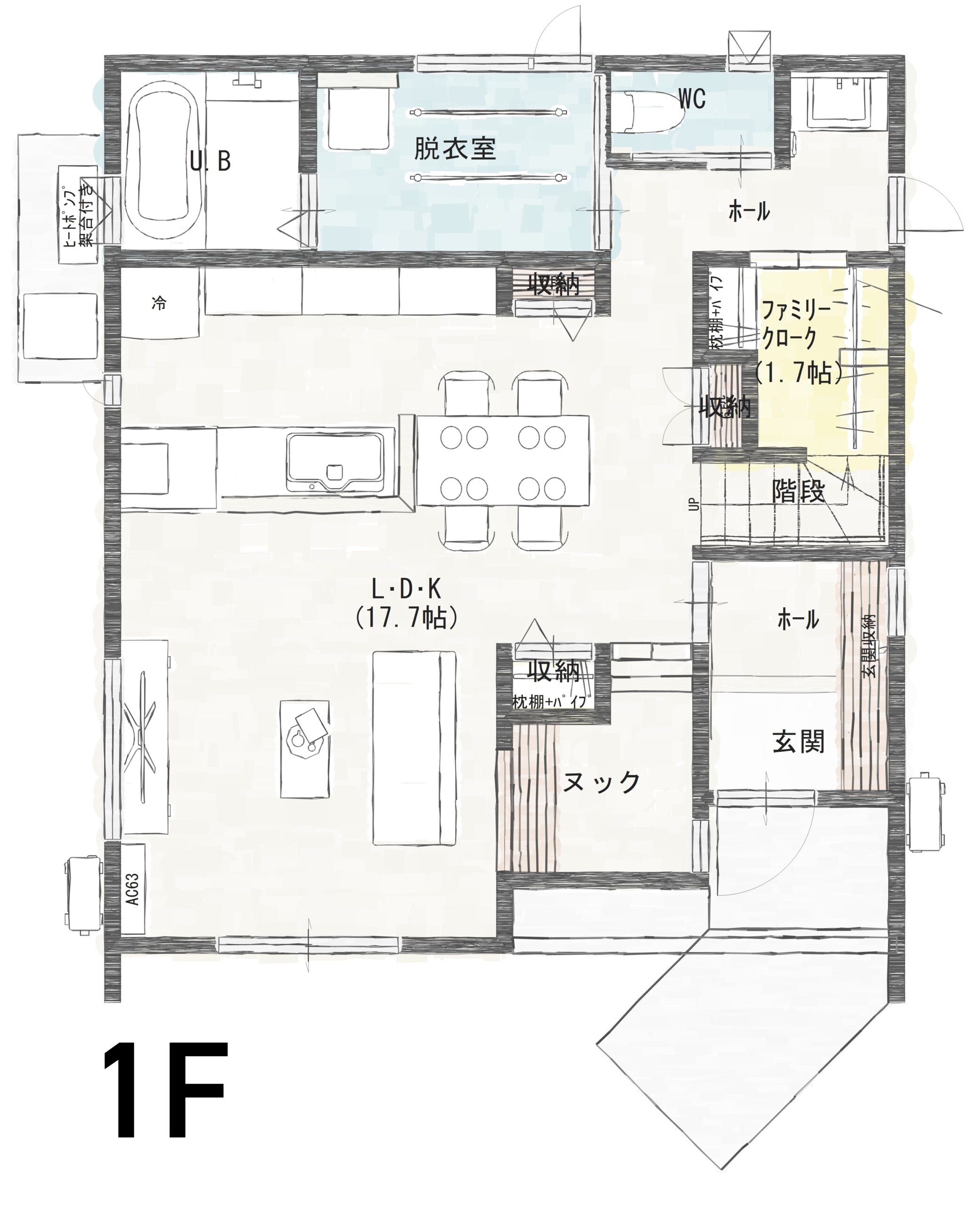 西蒲区巻Ａ　建売住宅　2,980万円 見取り図：１階