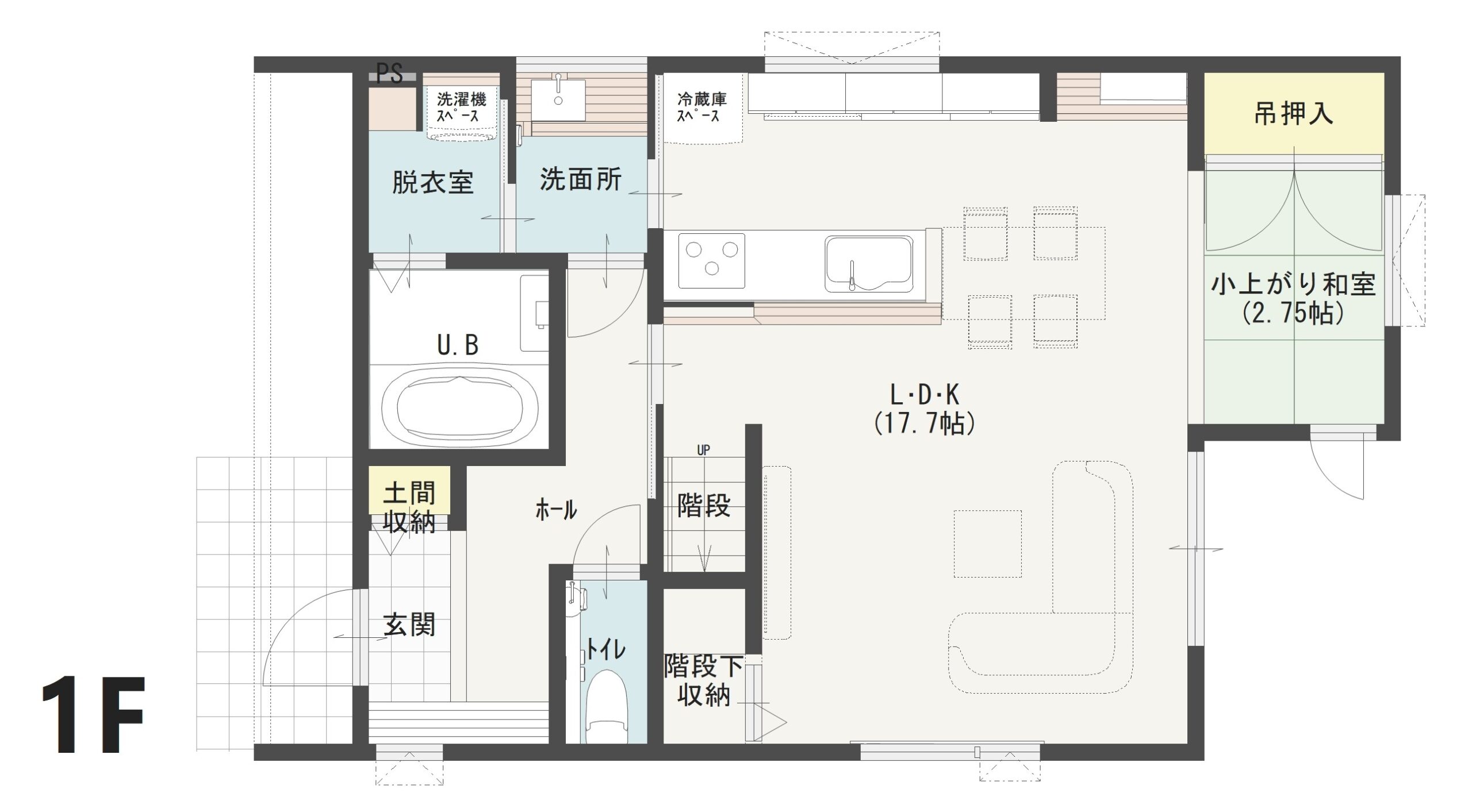熊谷市新堀B 建売住宅 4,250万円 見取り図:1階