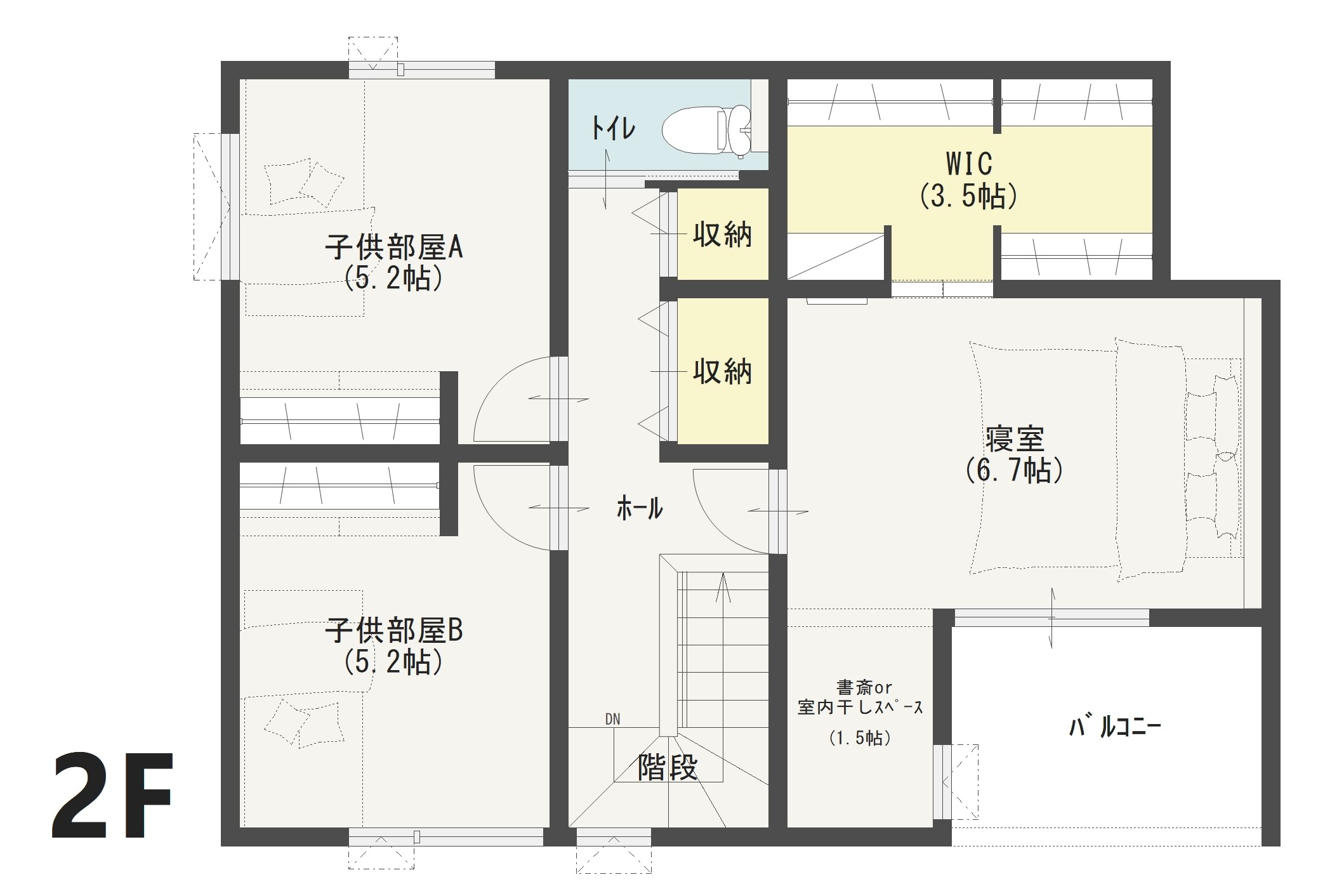 熊谷市新堀B 建売住宅 4,250万円 見取り図:2階