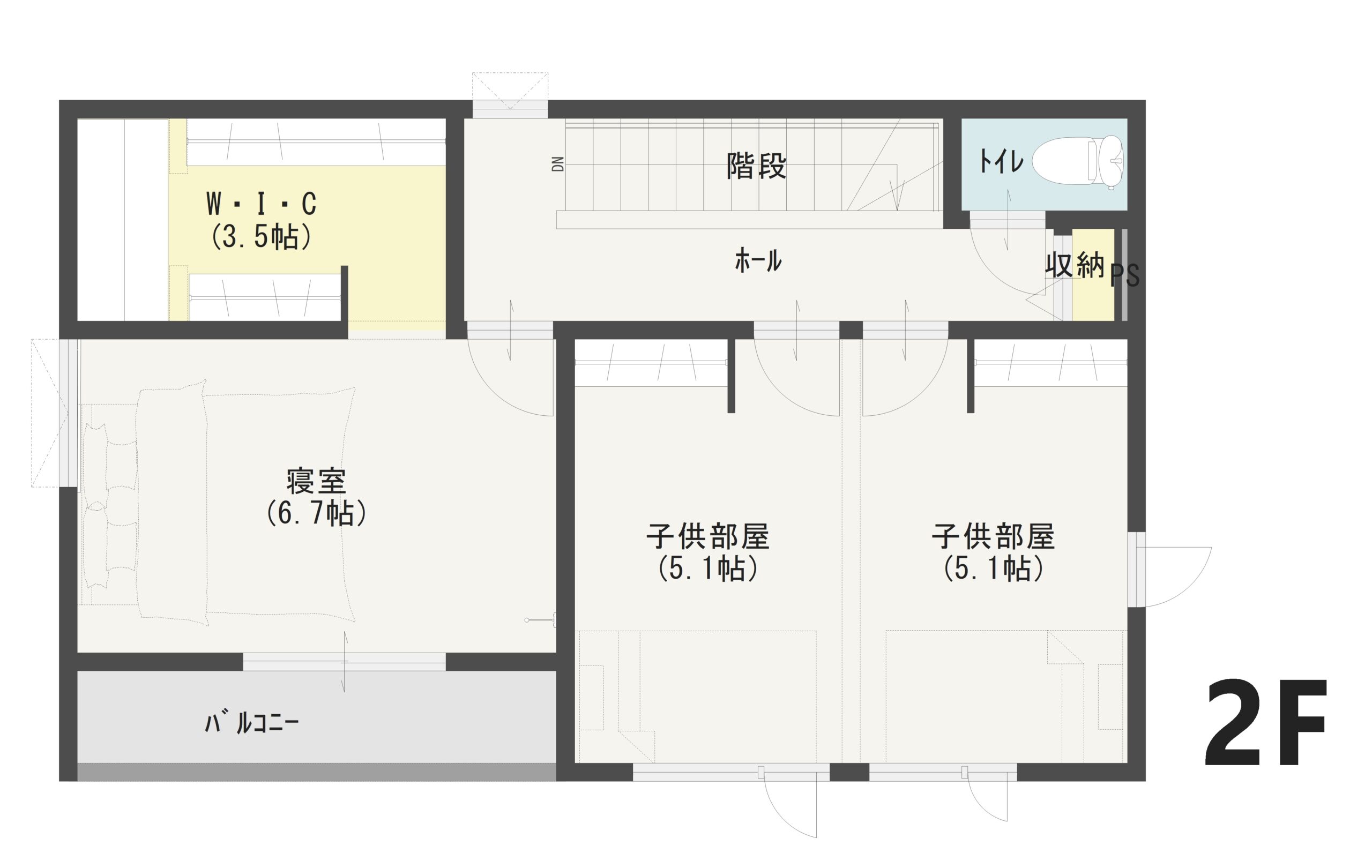 太田市新田木崎町B 建売住宅 3,495万円 見取り図:2階
