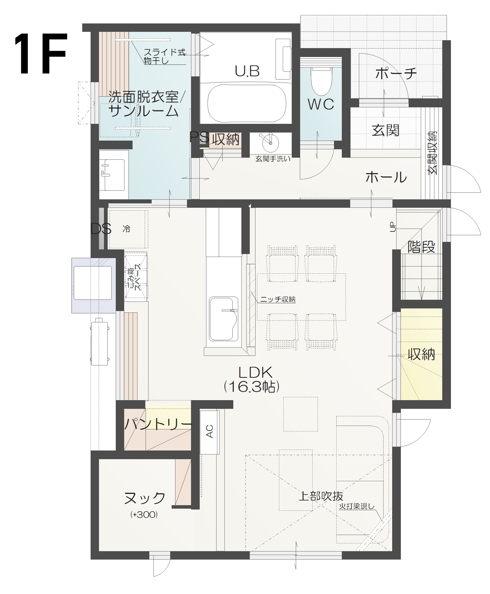 長野市浅川A 建売住宅 3,970万円 見取り図:1階