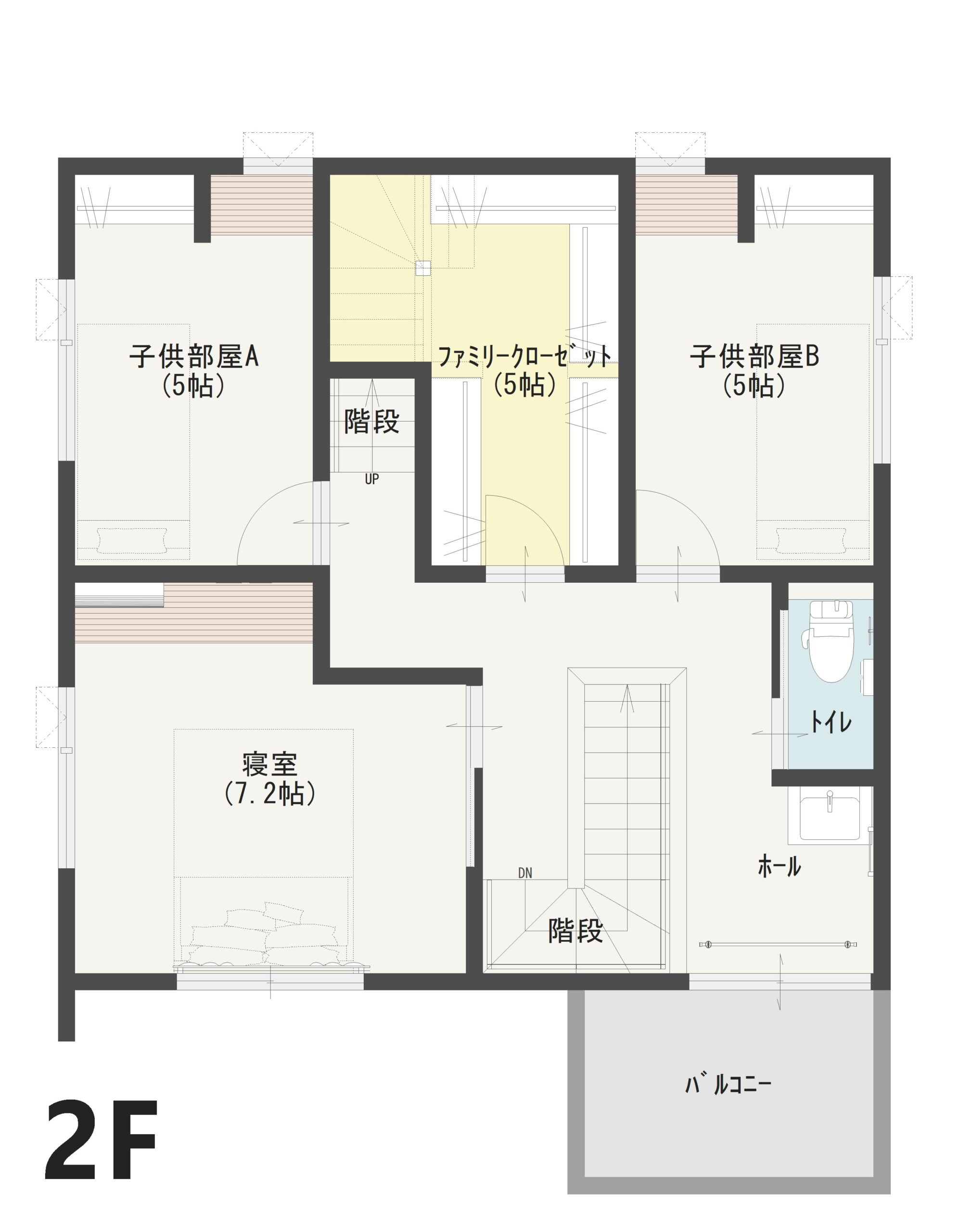 高松市太田上町B 建売住宅 4,298万円 見取り図:2階