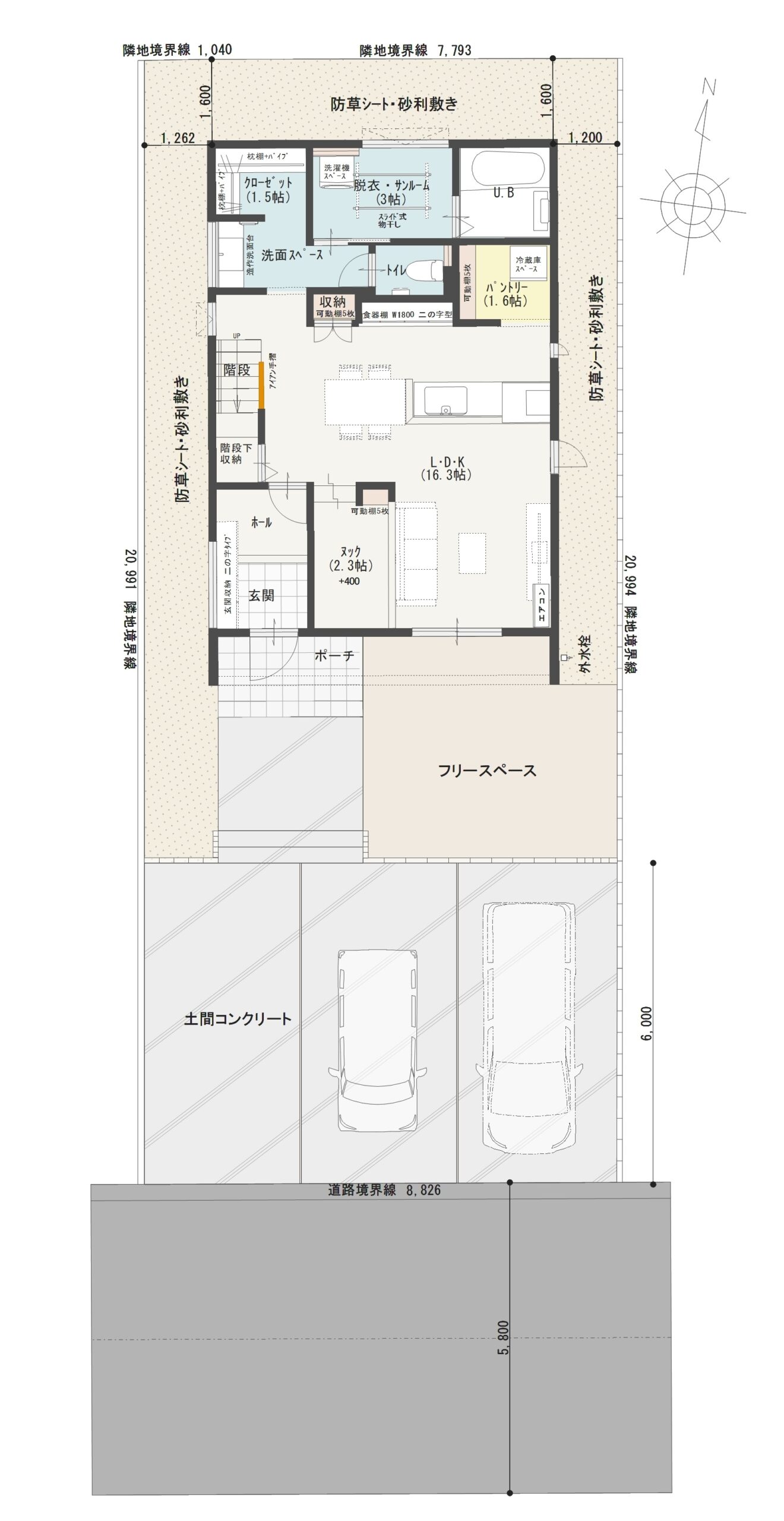 福井市開発B 建売住宅 3,970万円 見取り図:建物配置図