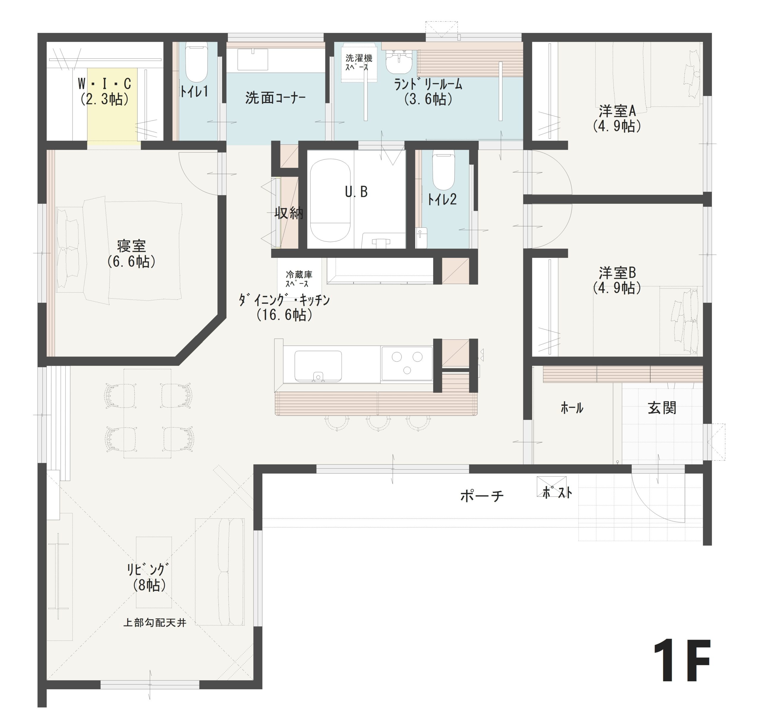 高松市多肥上町D 建売住宅 4,094万円 見取り図:1階