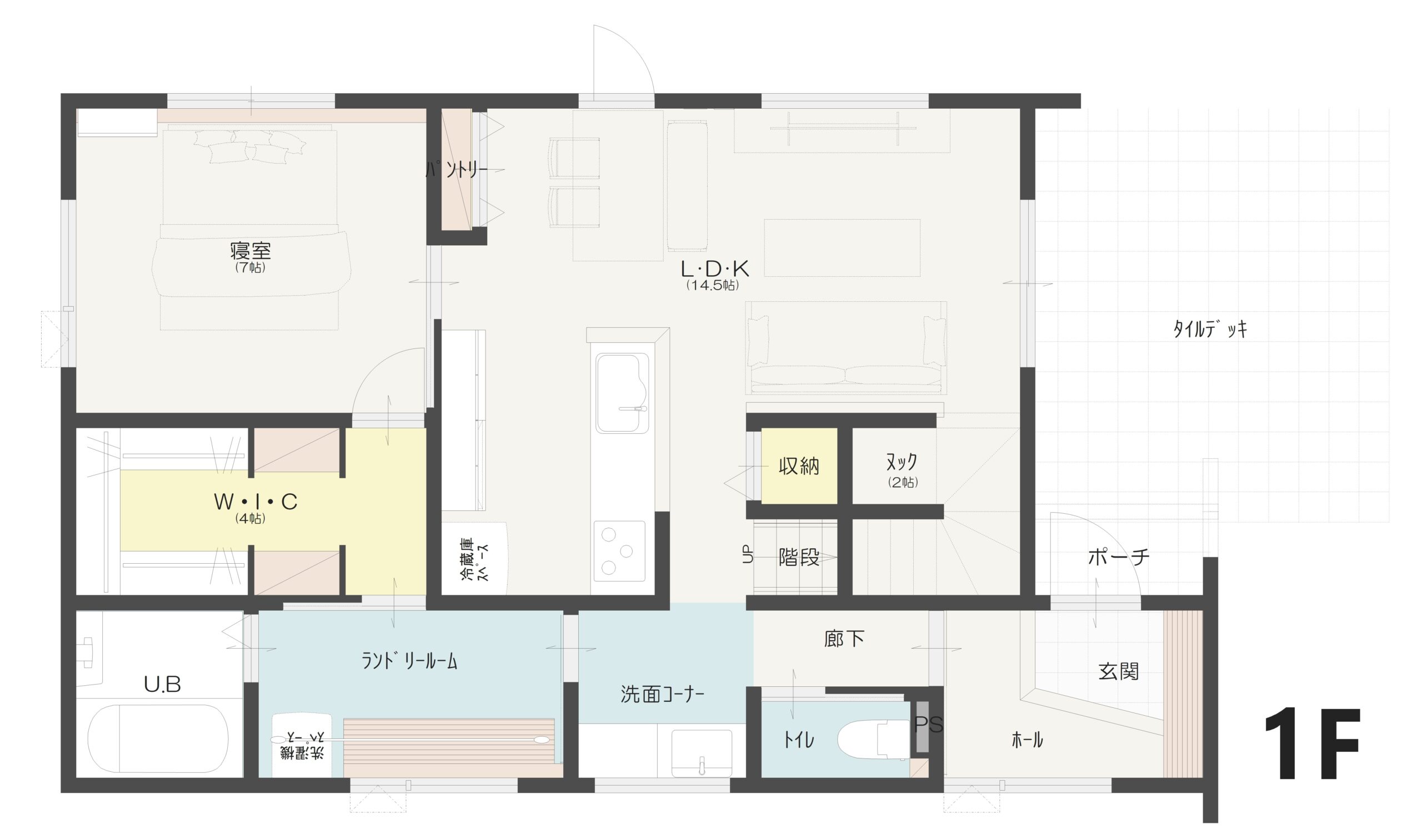 上田市緑が丘Ａ　建売住宅　3,977万円 見取り図：１階