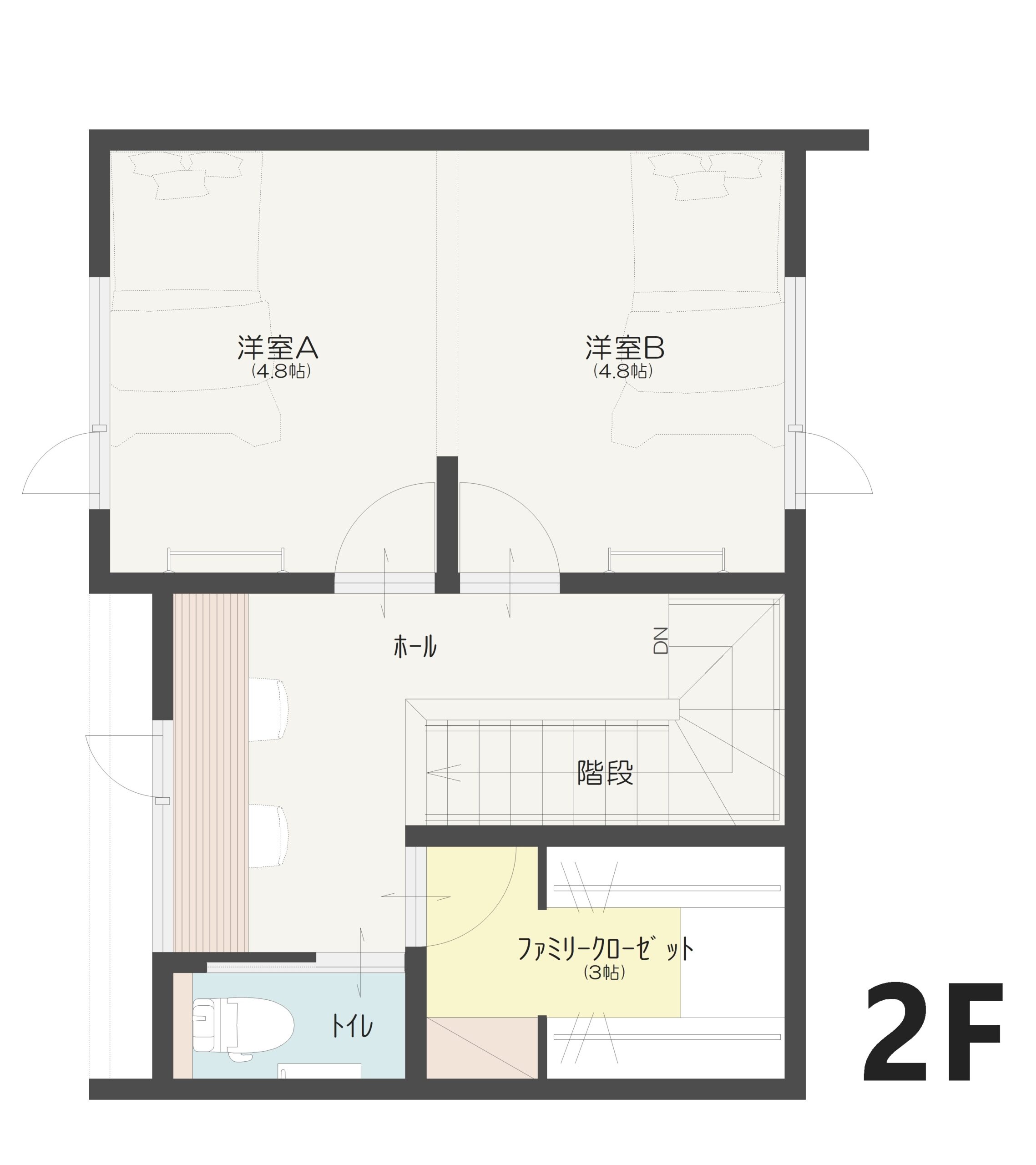 上田市緑が丘Ａ　建売住宅　3,977万円 見取り図：２階