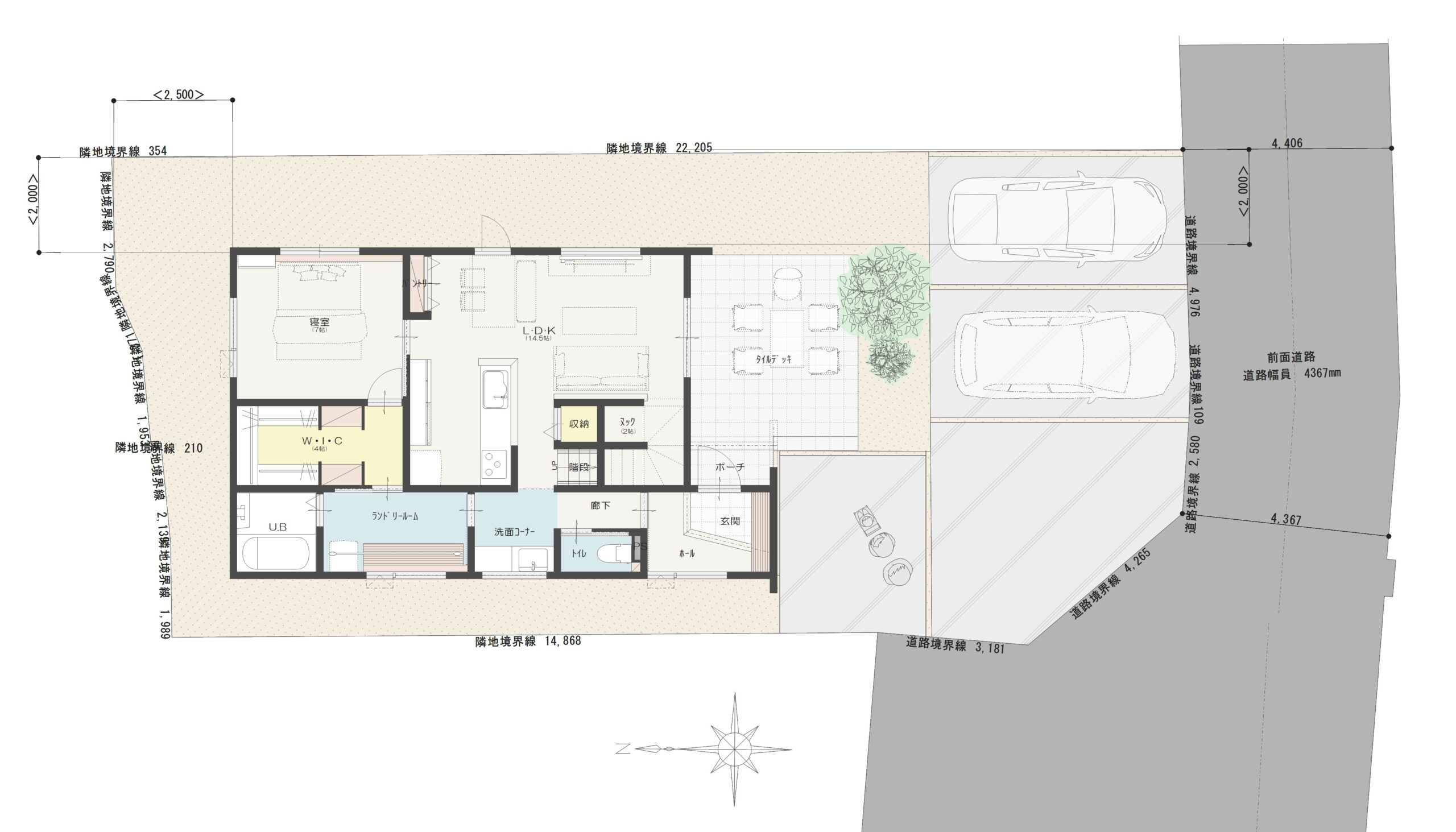 上田市緑が丘Ａ　建売住宅　3,977万円 見取り図：建物配置図