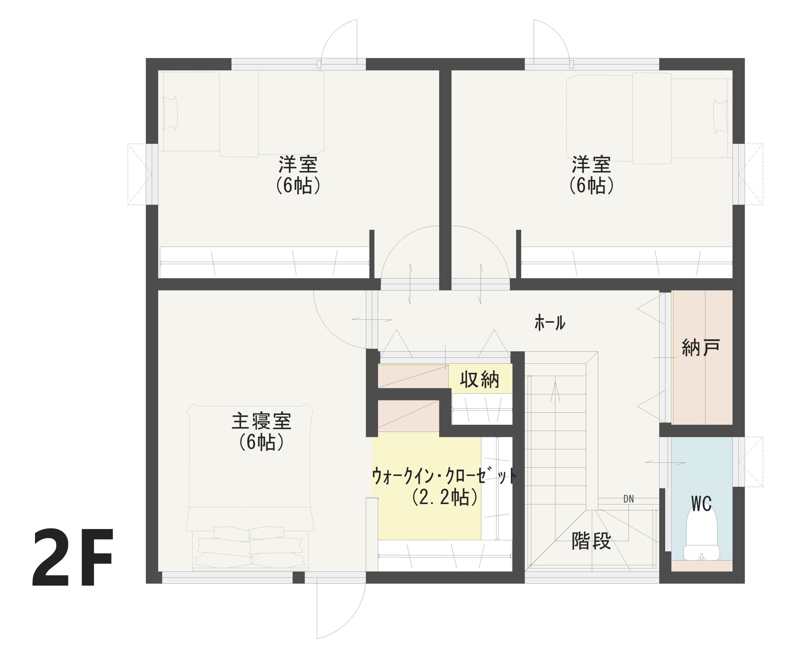 富士河口湖町小立Ａ　建売住宅　3,980万円 見取り図：２階