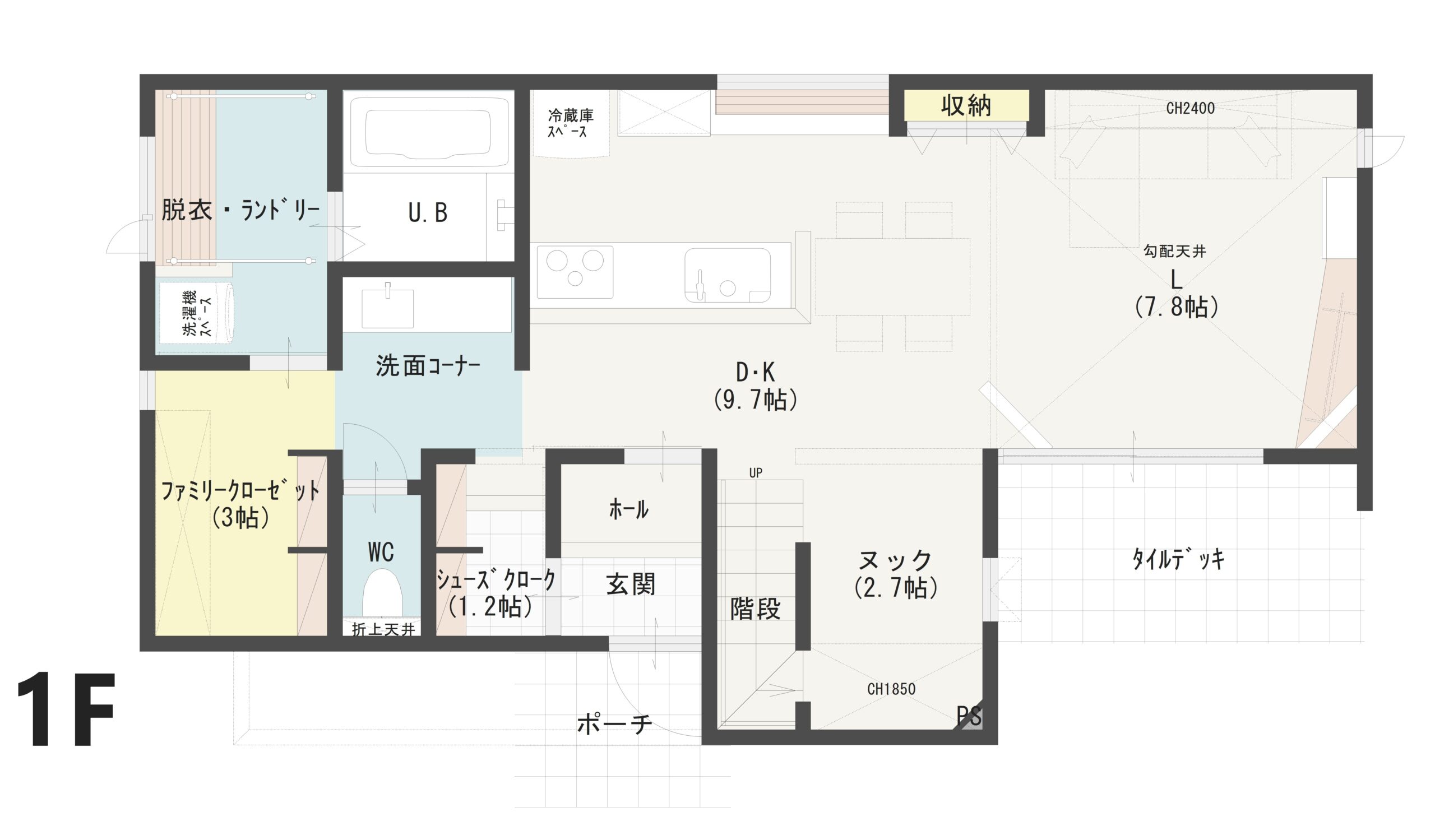 富士河口湖町小立Ａ　建売住宅　3,980万円 見取り図：１階