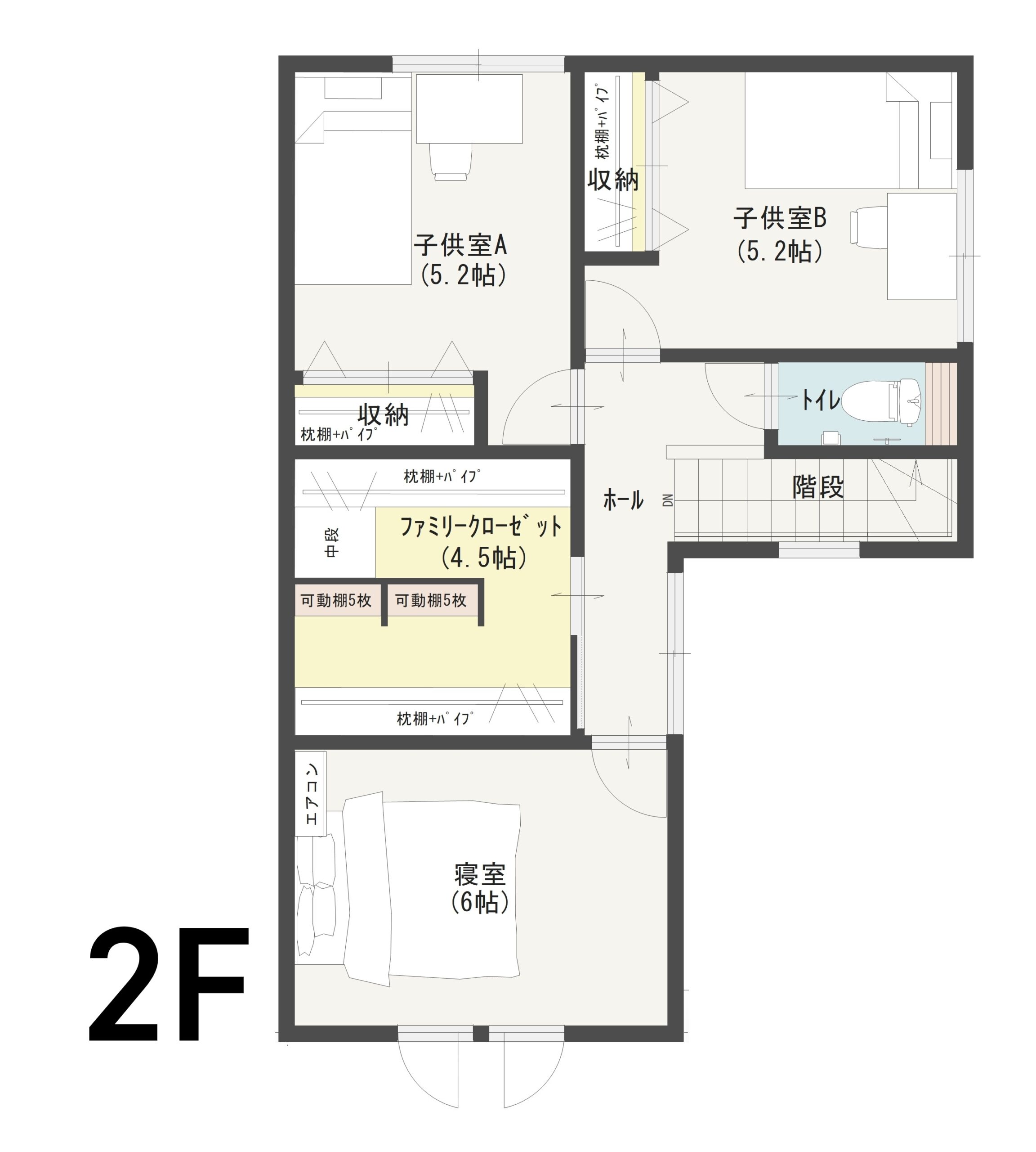 福井市開発C 建売住宅 4,080万円 見取り図:2階