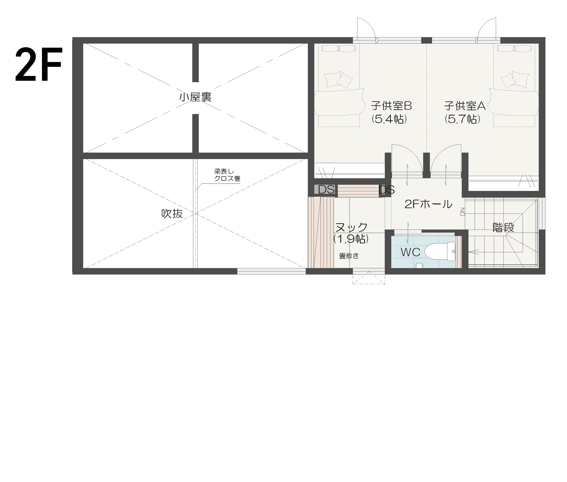 小諸市御影新田Ａ　建売住宅　3,727万円 見取り図：２階