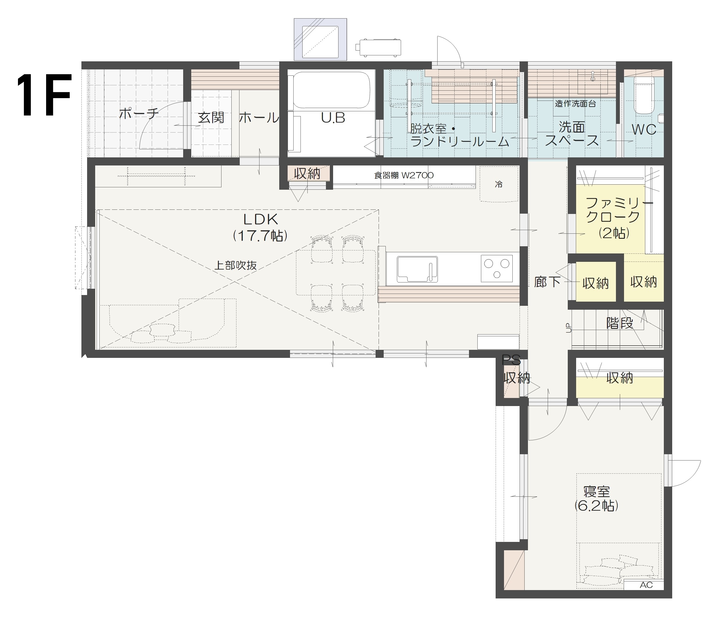 小諸市御影新田Ａ　建売住宅　3,727万円 見取り図：１階