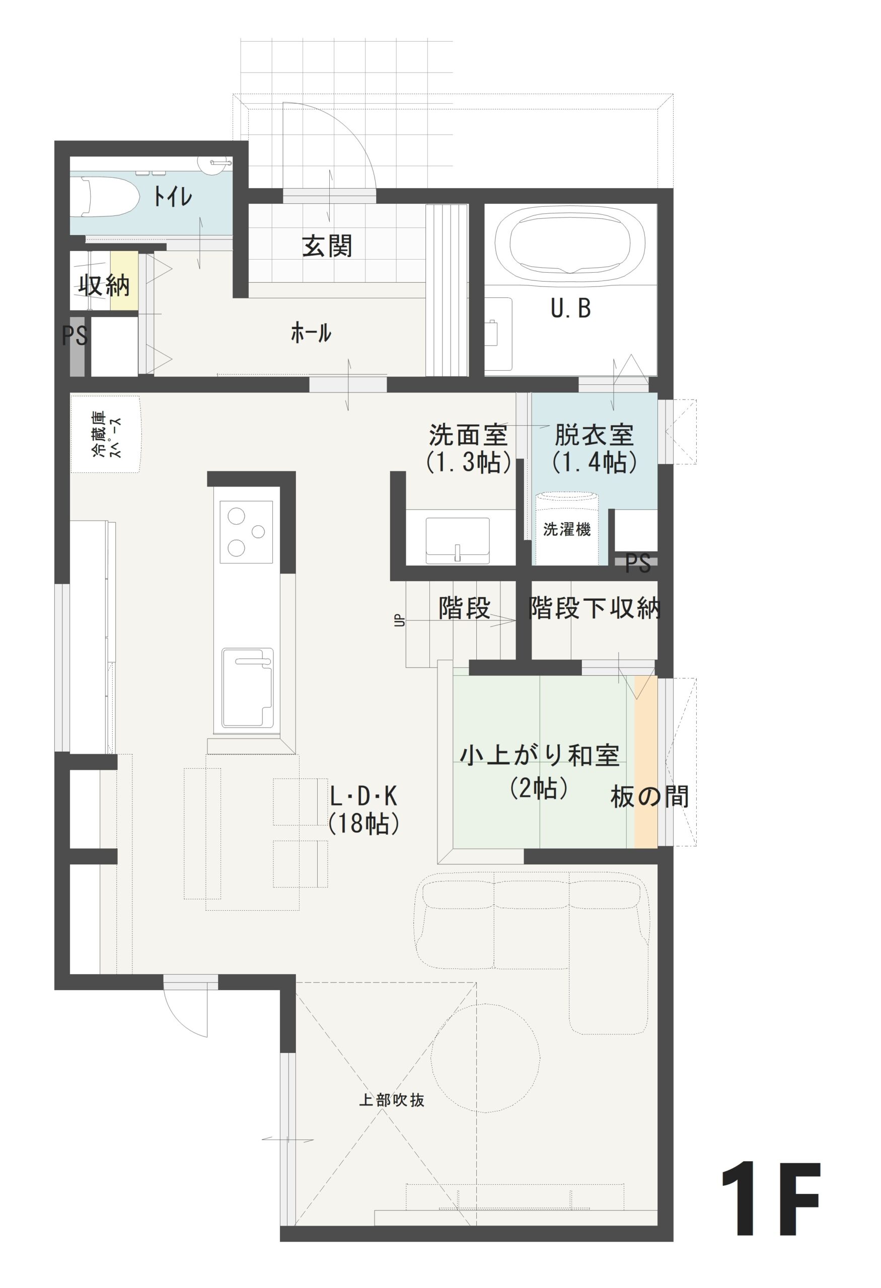 上尾市上Ｂ　建売住宅　4,450万円 見取り図：１階