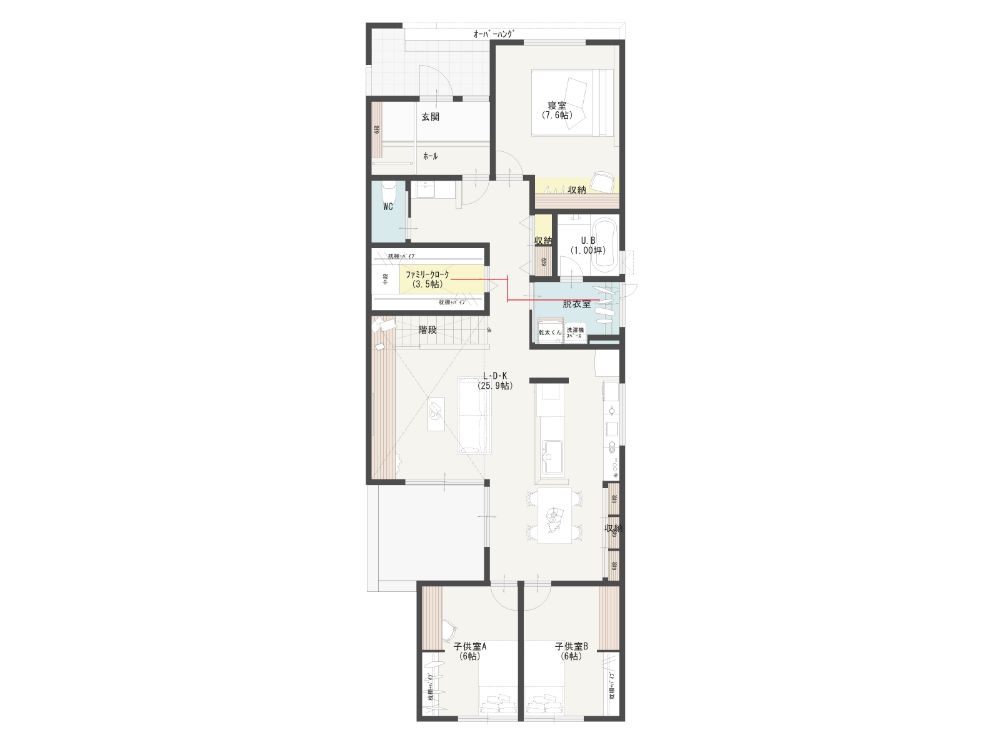 洗濯動線イメージ