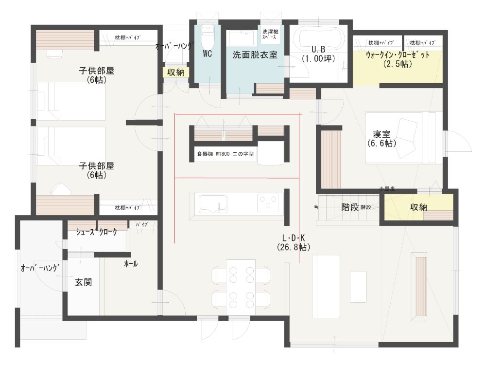 キッチン動線イメージ