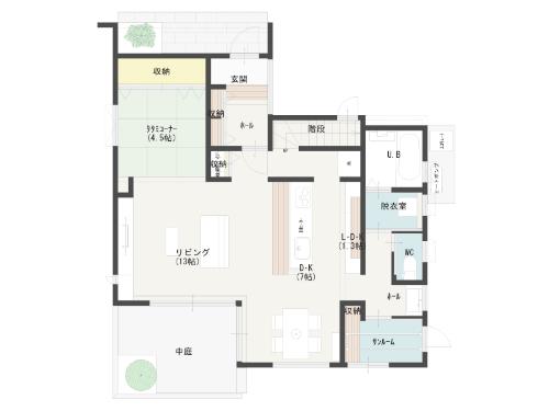HS style参考プラン間取り図1F