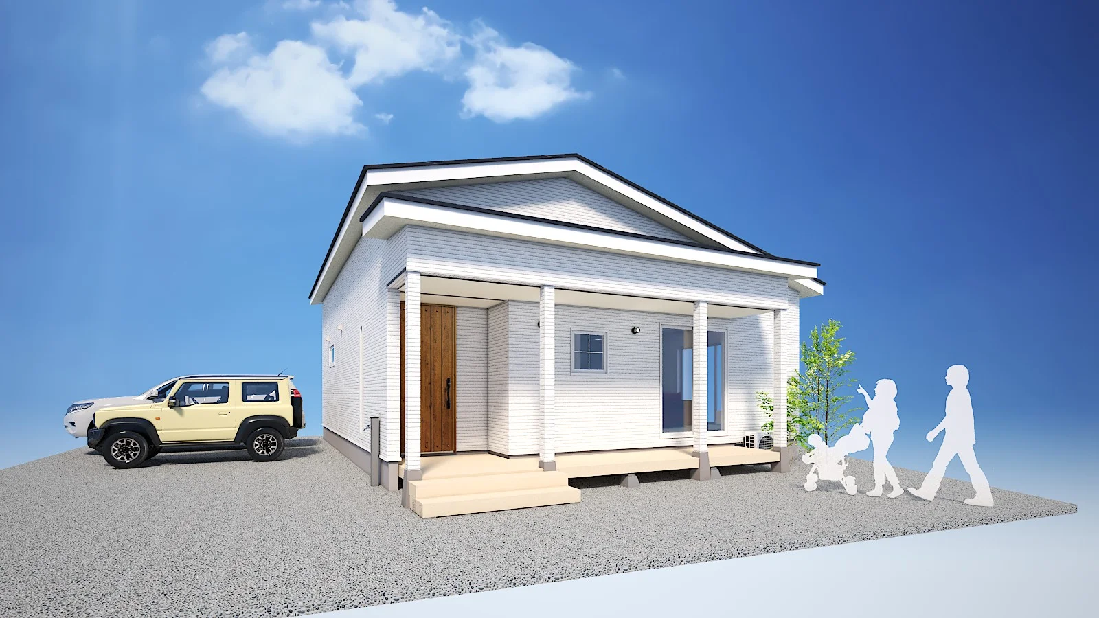 カバードデッキのある平屋住宅（駒ケ根市下平）