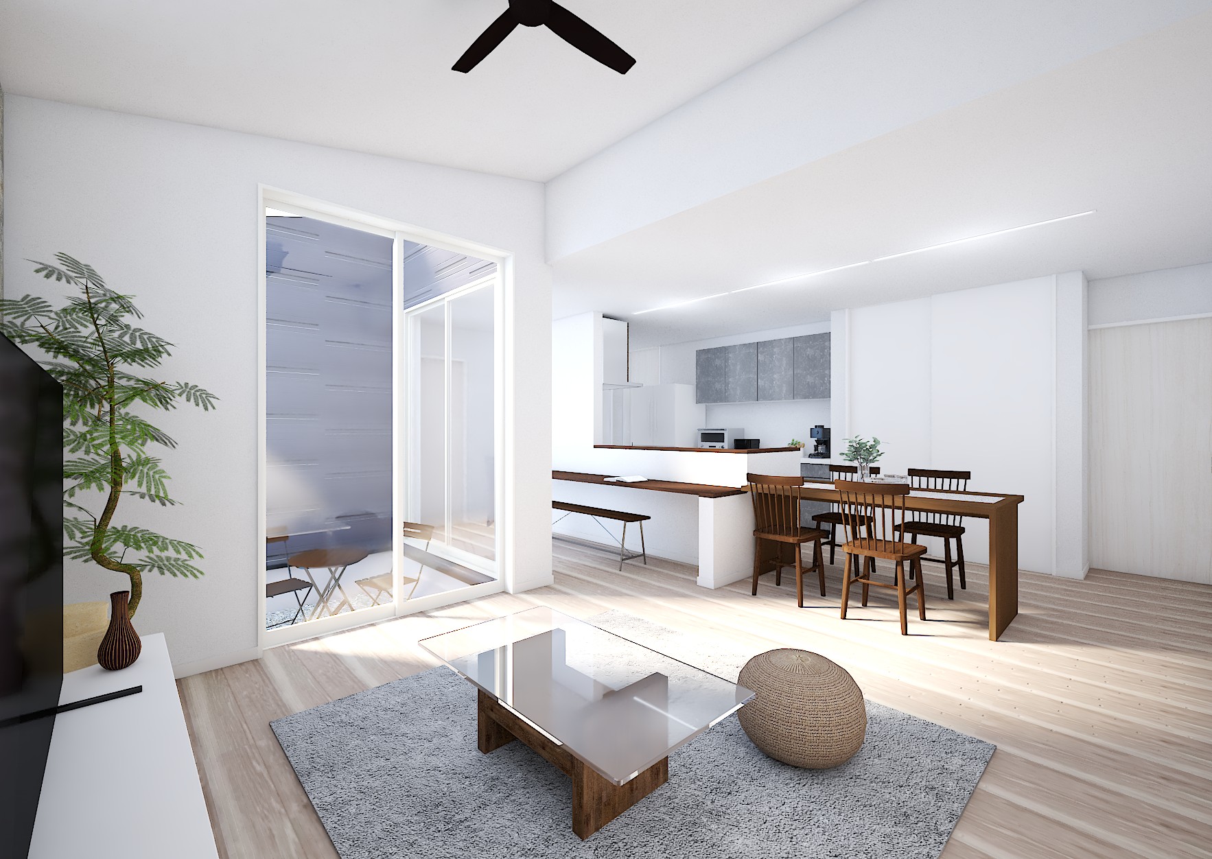 【1階完結間取り＋ガレージのある家】LDK