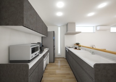 ■内観イメージ（システムキッチン・食器棚）