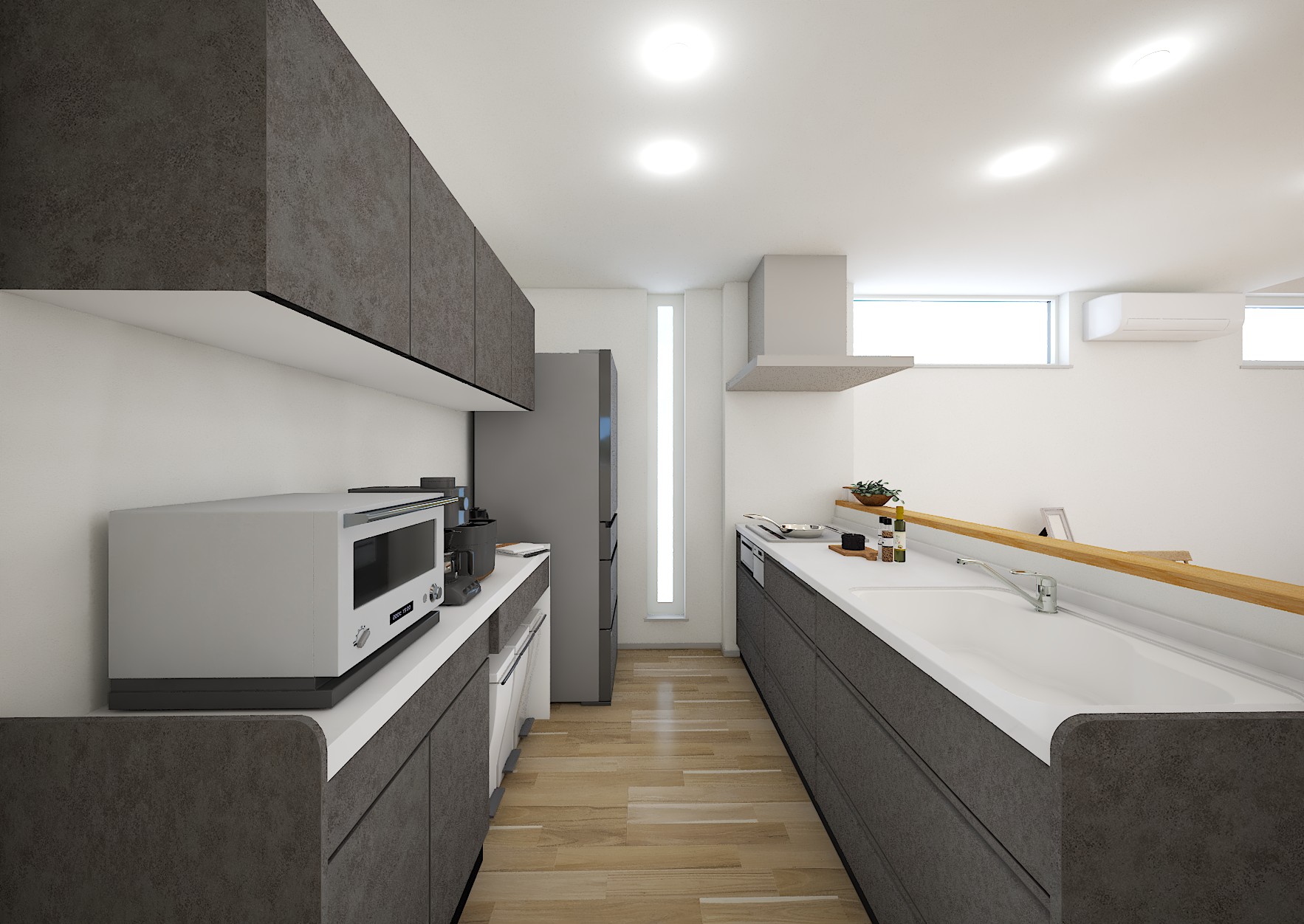 ■内観イメージ（システムキッチン・食器棚）