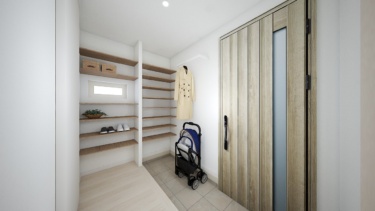 内観イメージ（玄関・ホール）
オープンタイプで使い勝手の良いシューズクローク